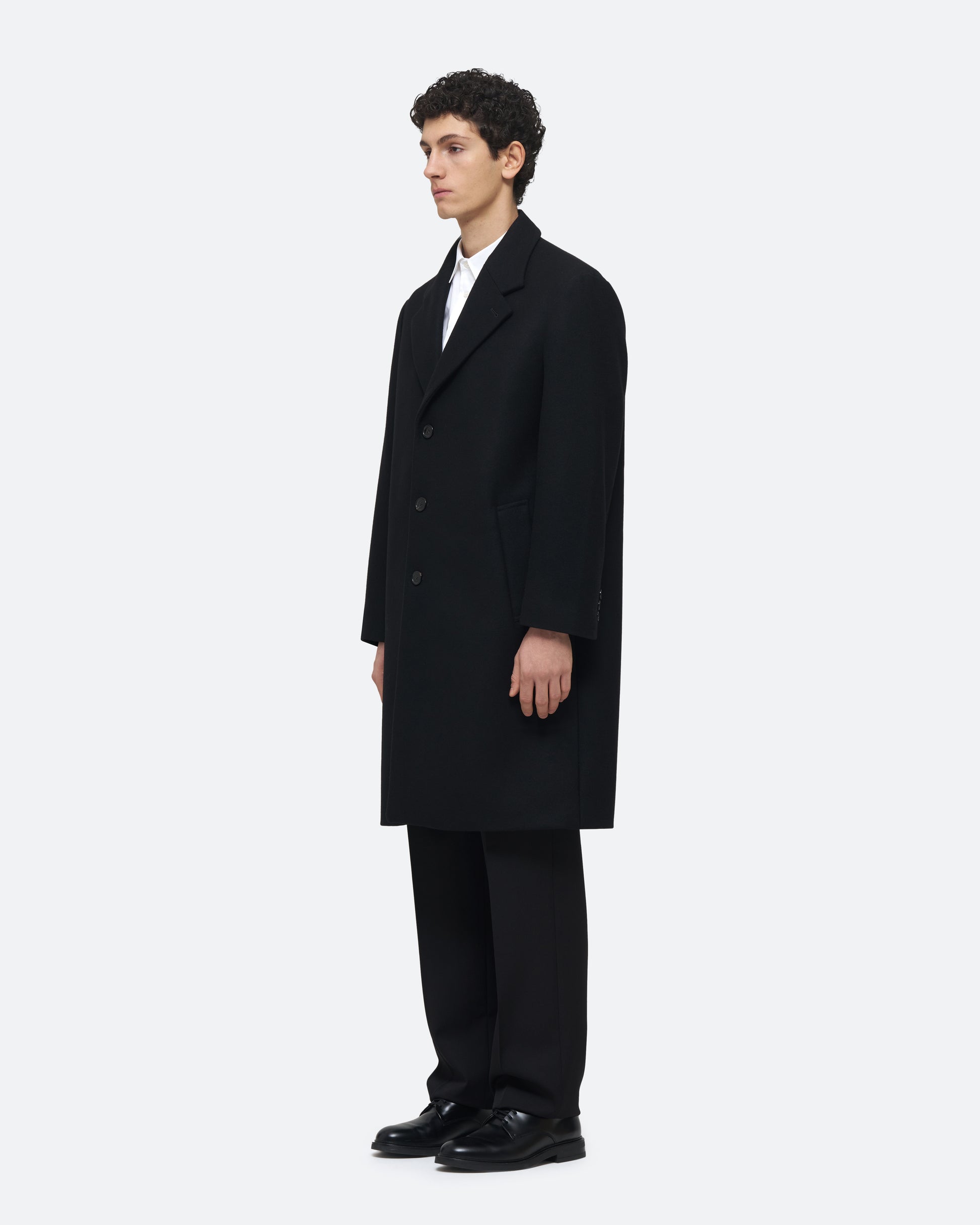 Chesterfield Coat in Black on model