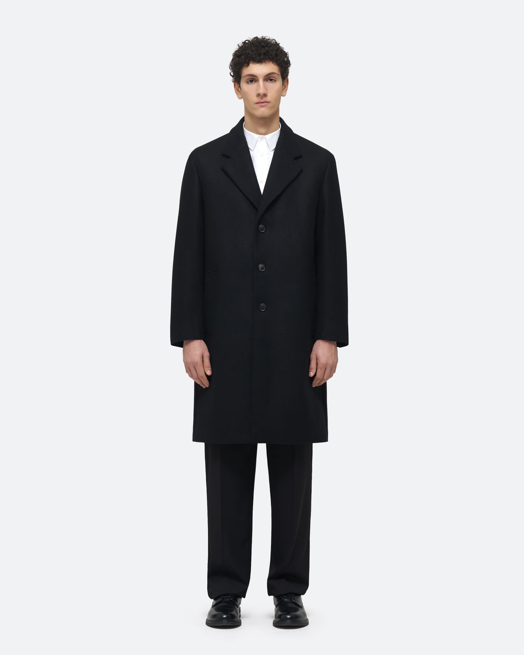 Chesterfield Coat in Black on model