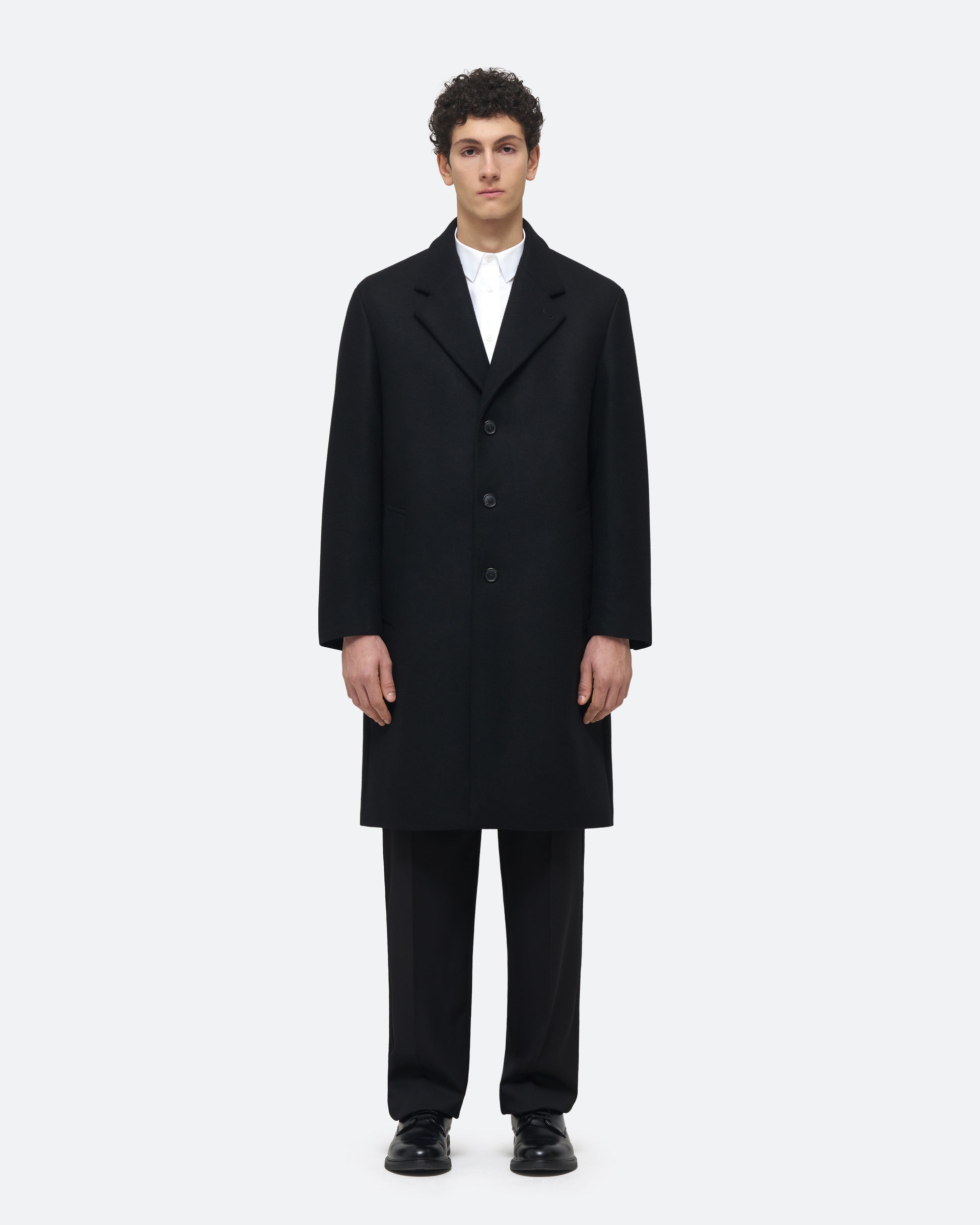 Chesterfield Coat in Black on model