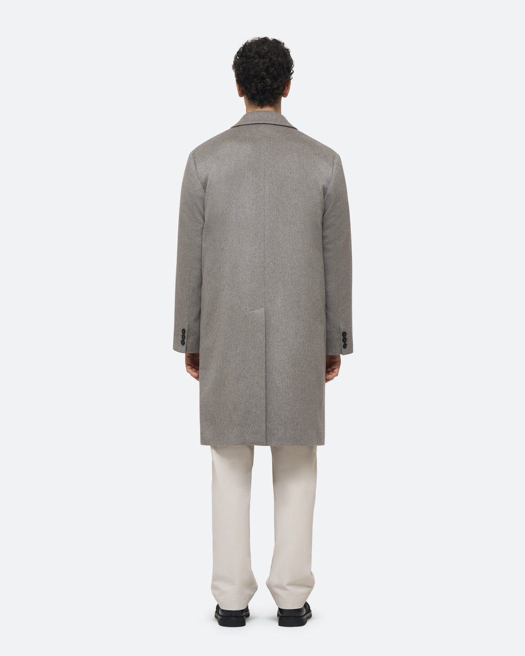 Chesterfield Coat in Stone on model