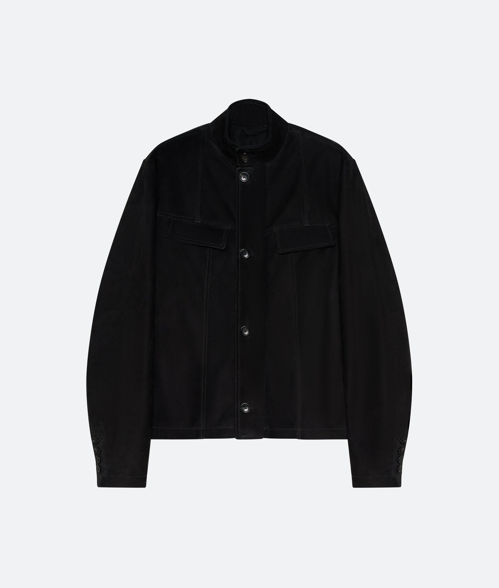Suede Jacket in Black Suede - packshot front