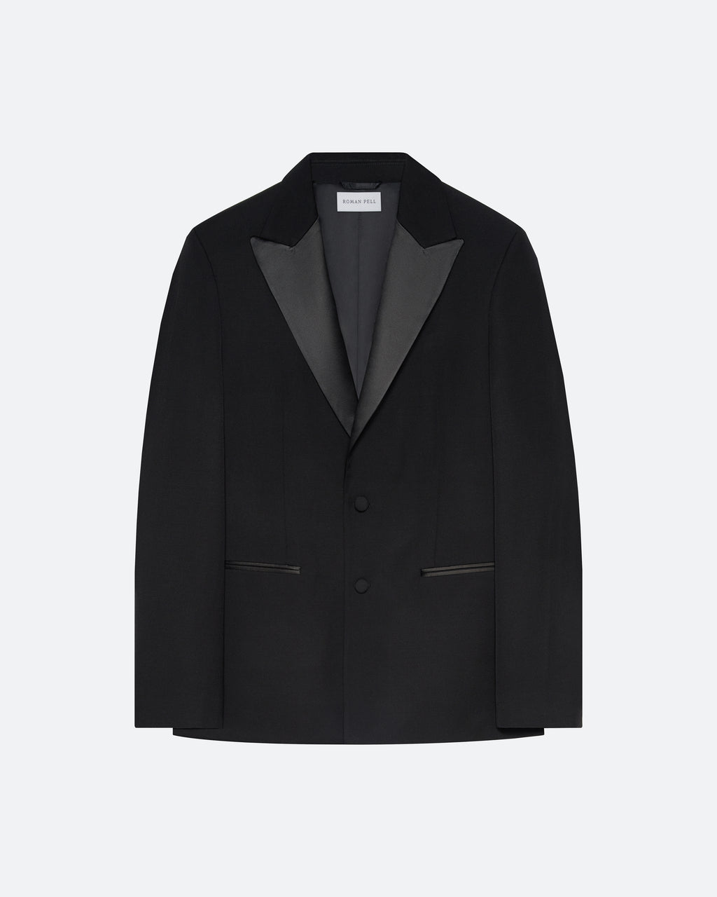 Evening Jacket in Black Wool - packshot front