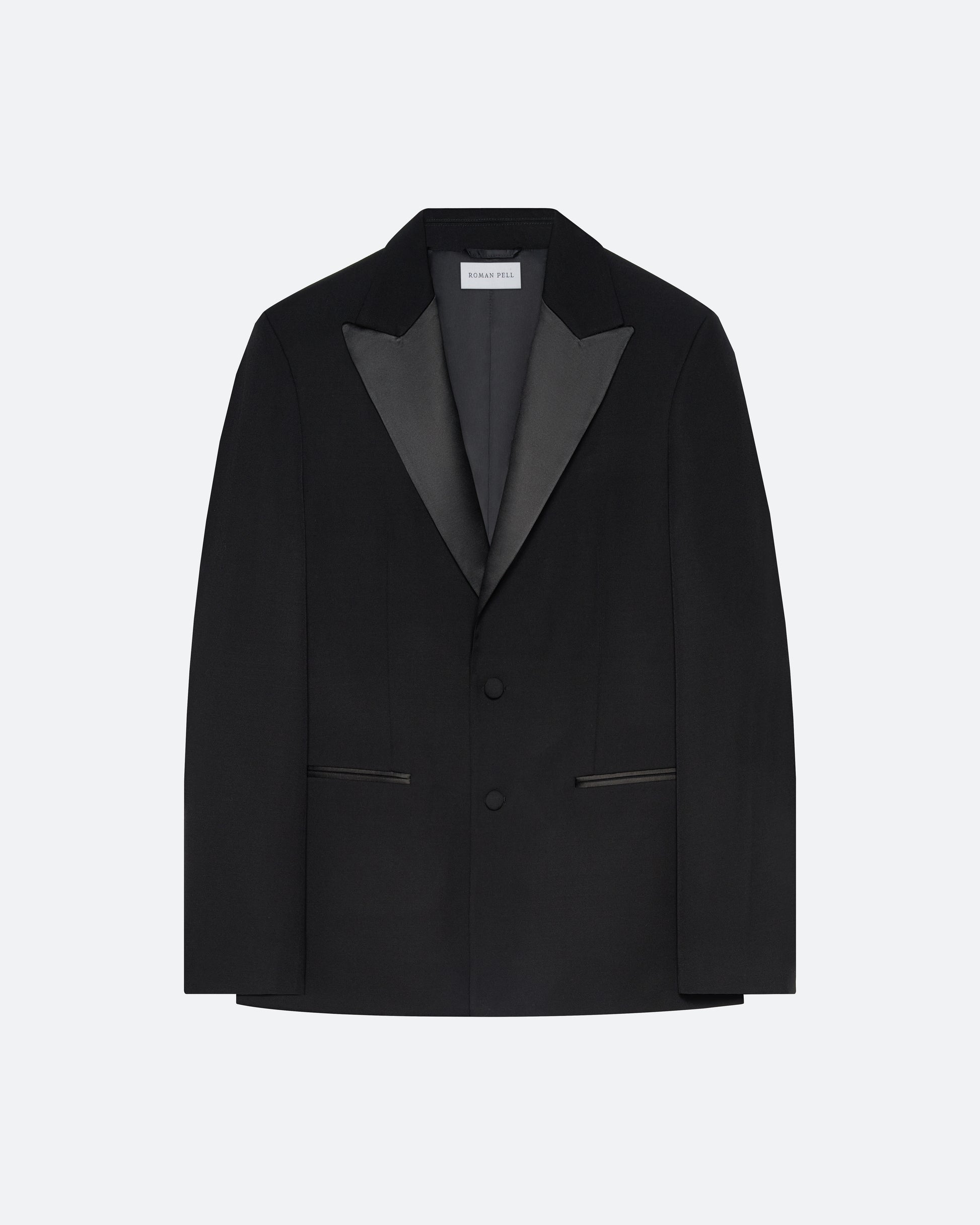 Evening Jacket in Black Wool - packshot front