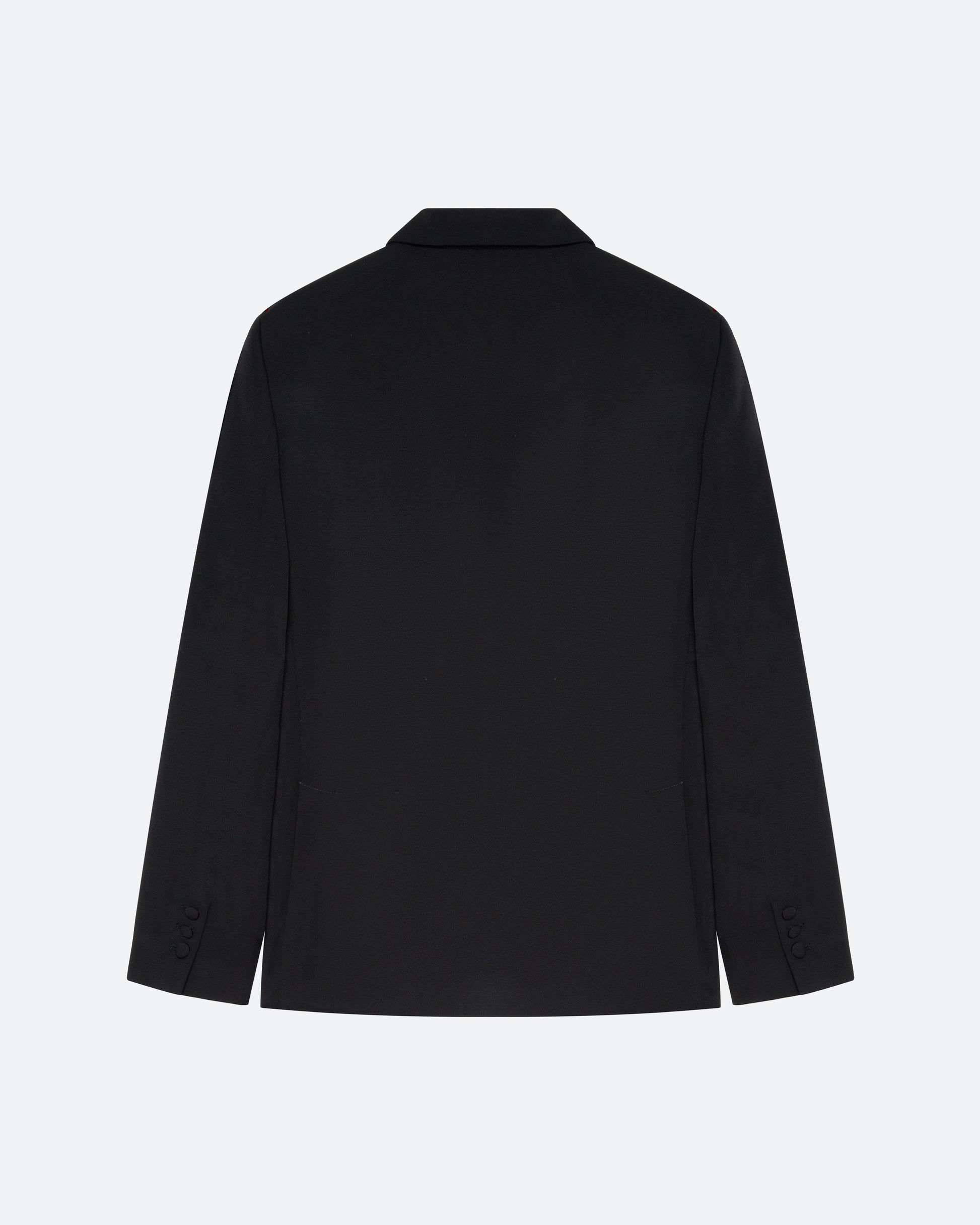 Evening Jacket in Black Wool - packshot back