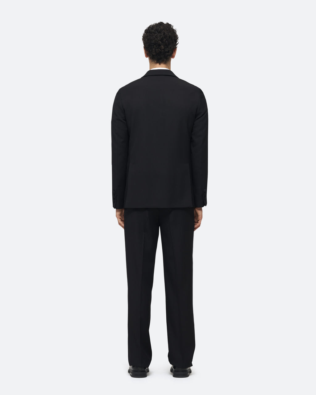 Evening Jacket in Black Wool on model