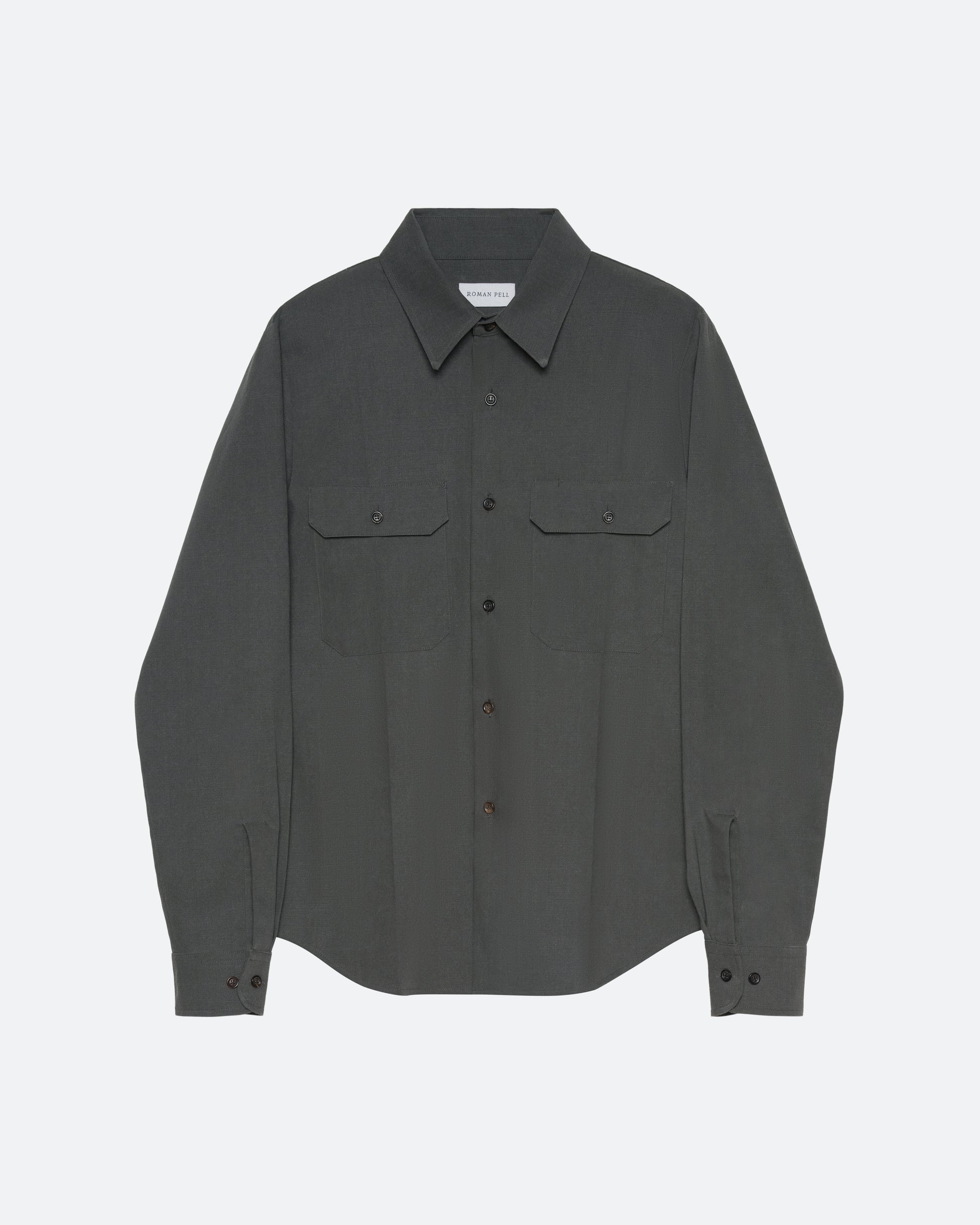 Wool Uniform Shirt in Black - packshot