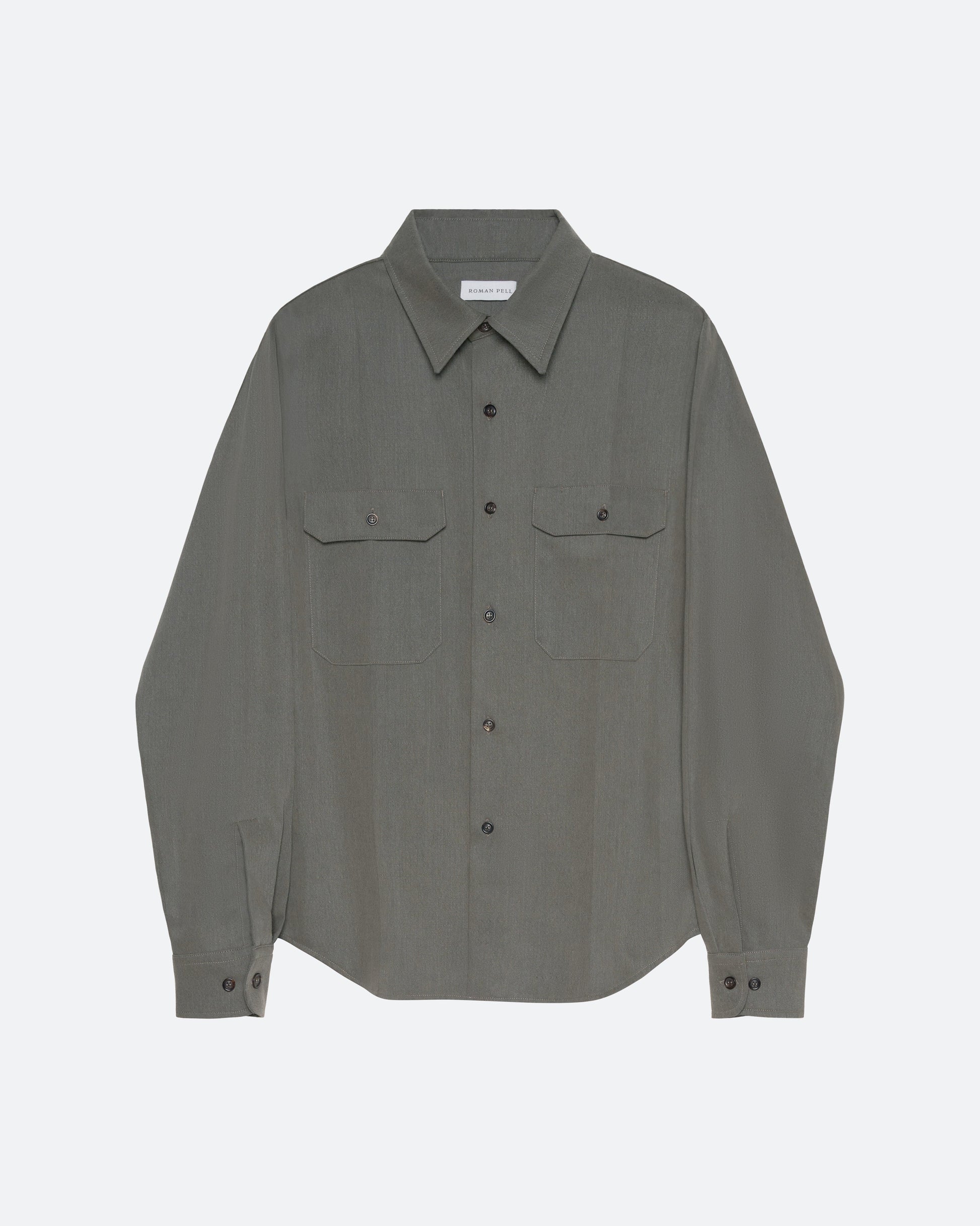 Wool Uniform Shirt in Militaire - packshot