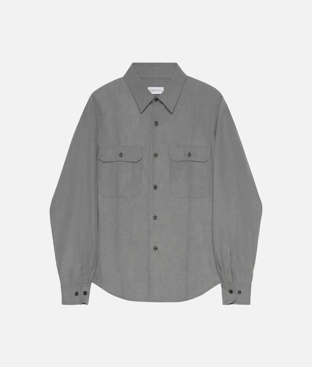 Wool Uniform Shirt in Pearl - packshot