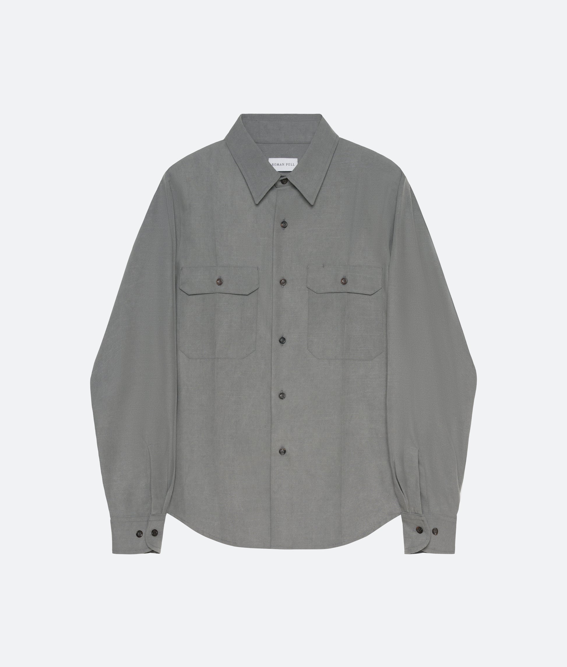 Wool Uniform Shirt in Pearl - packshot