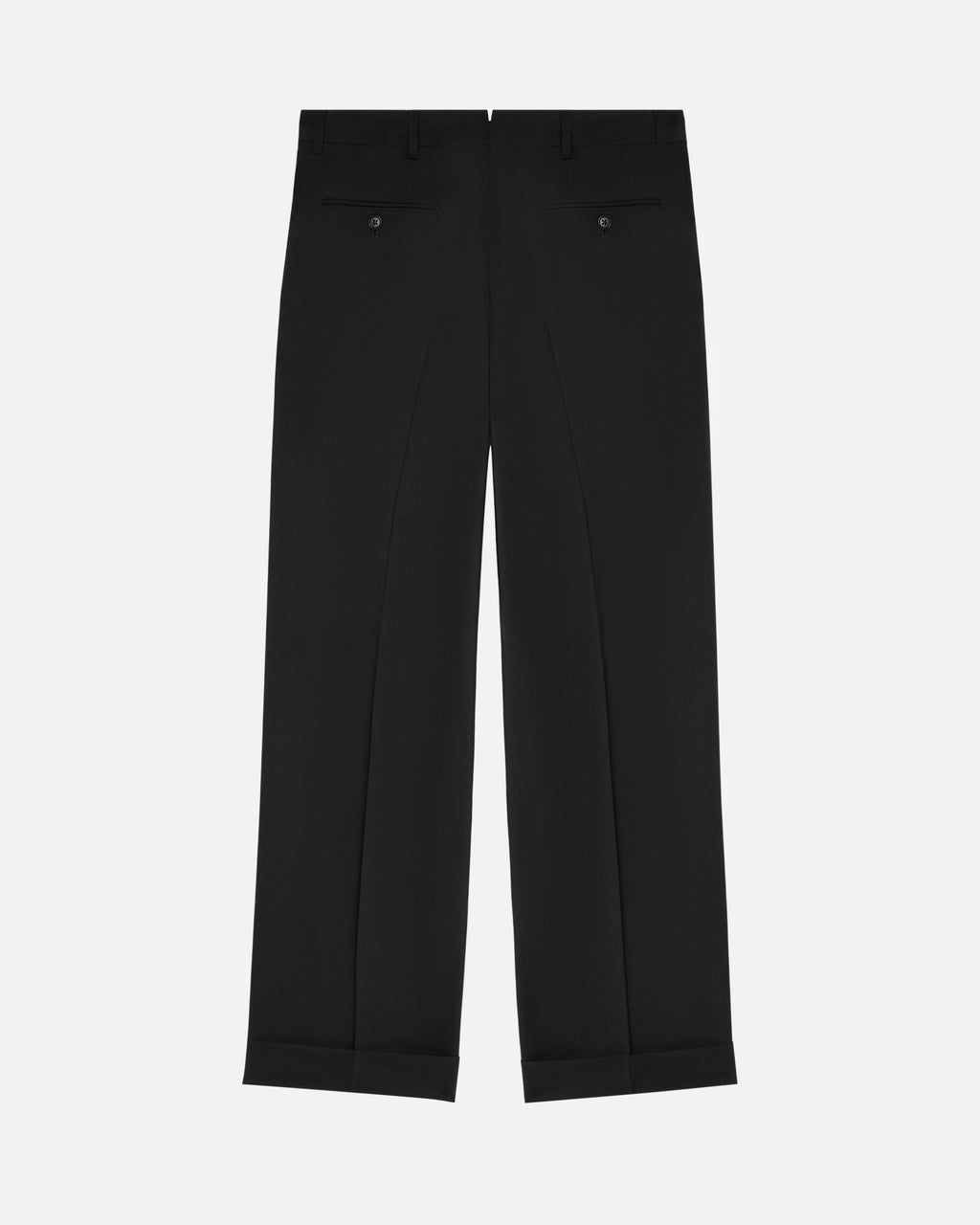 Wool Pleated Trouser in Black - packshot