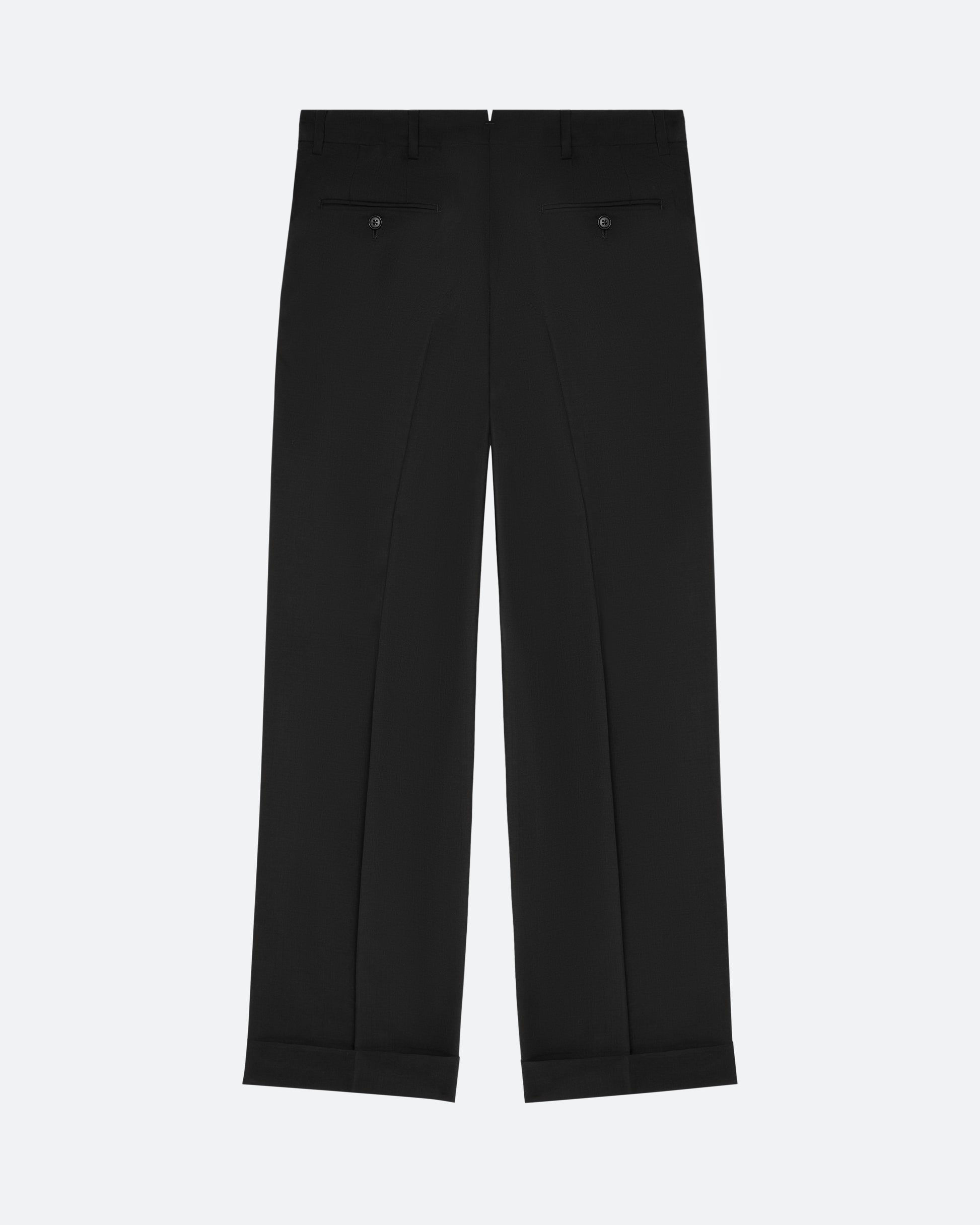 Wool Pleated Trouser in Black - packshot