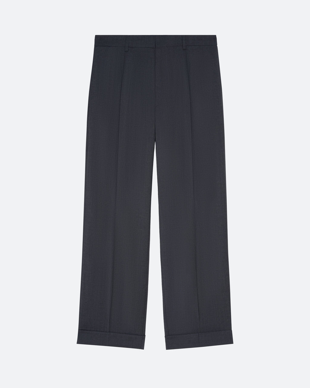 Wool Pleated Trouser in Charcoal - packshot