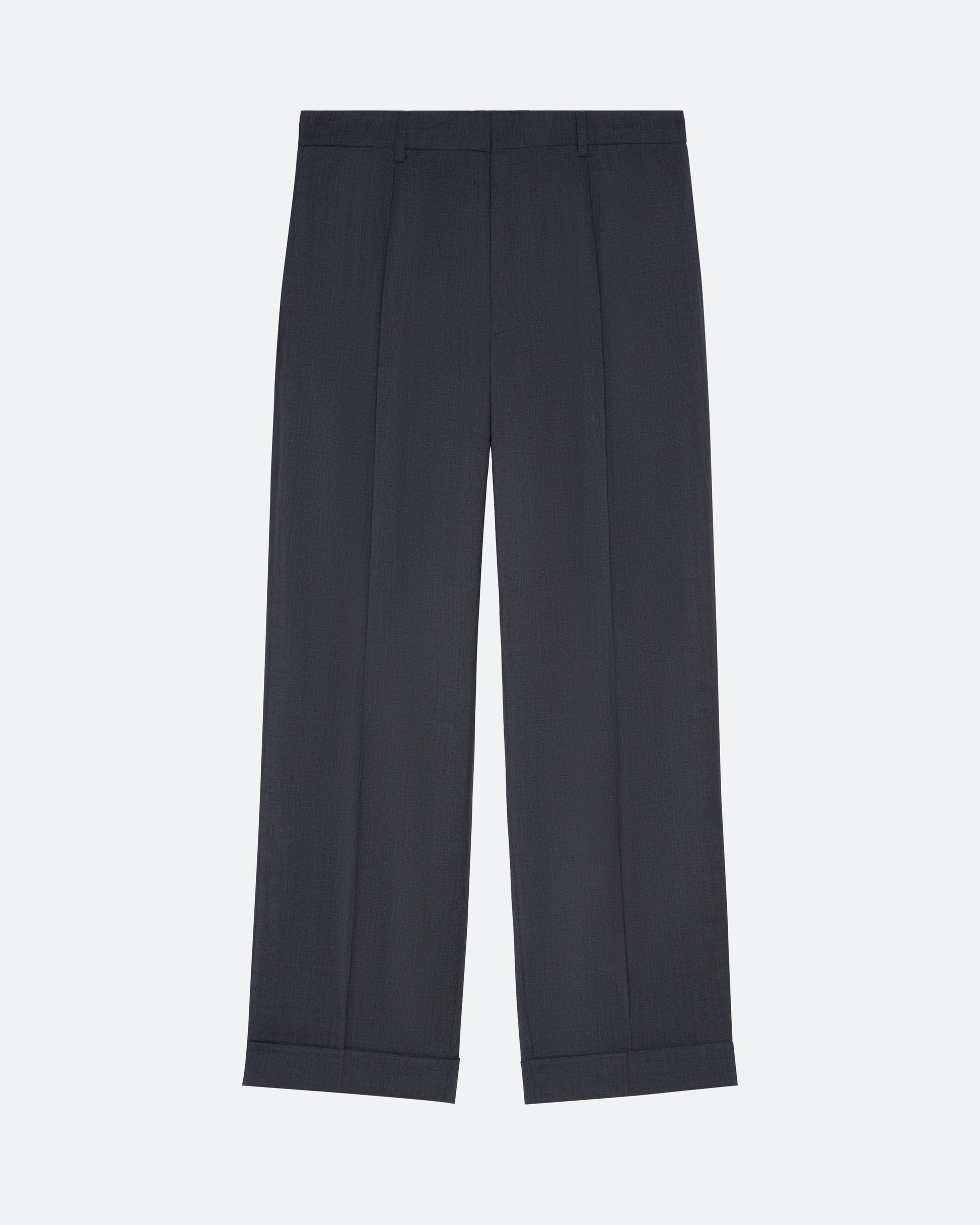 Wool Pleated Trouser in Charcoal - packshot