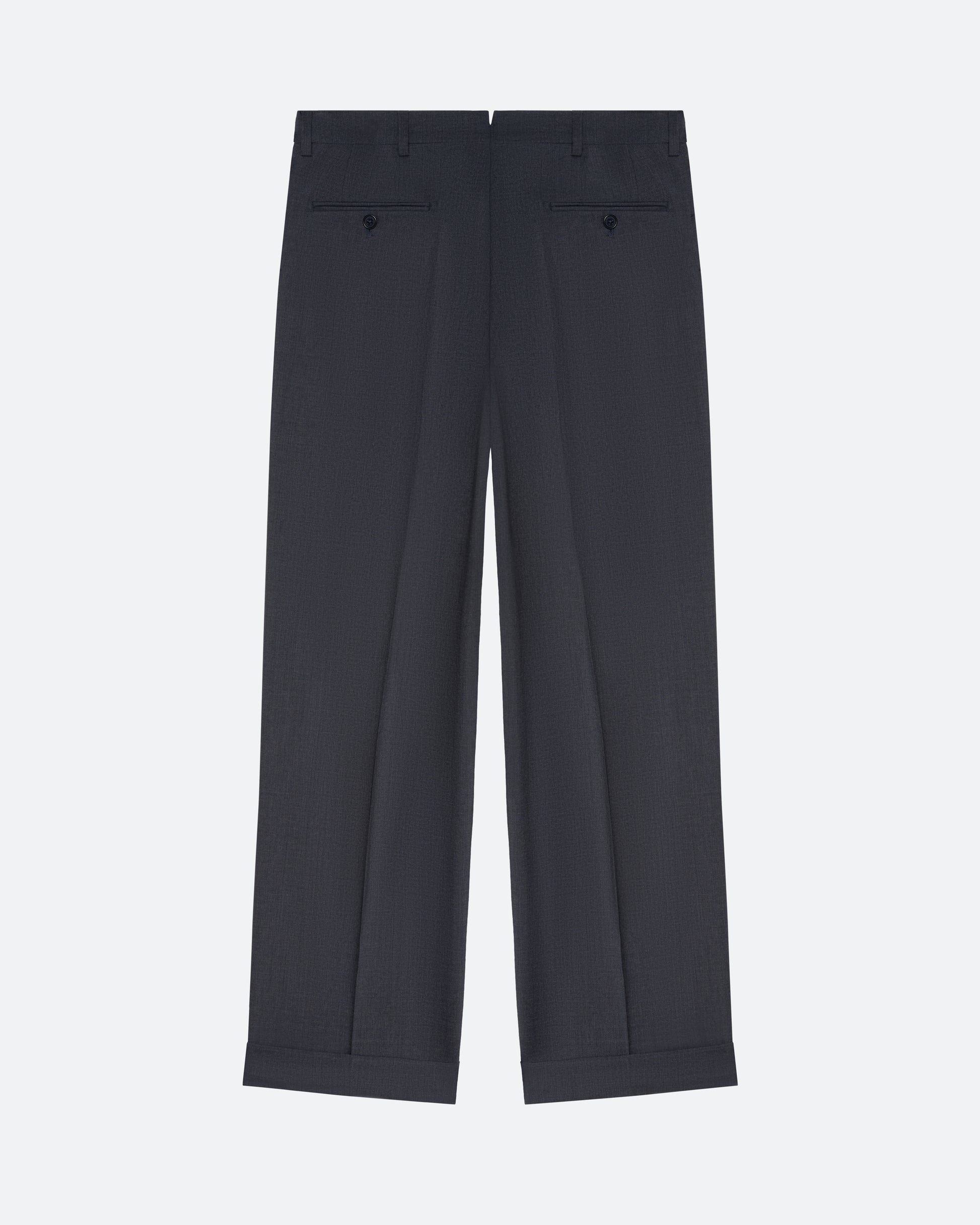 Wool Pleated Trouser in Charcoal - packshot