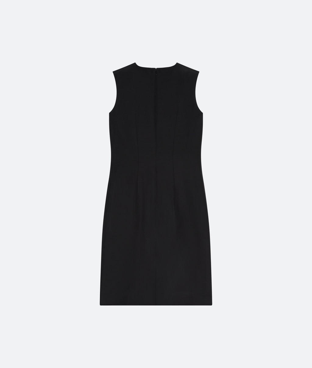 Boiled Silk Column Dress in Black - packshot