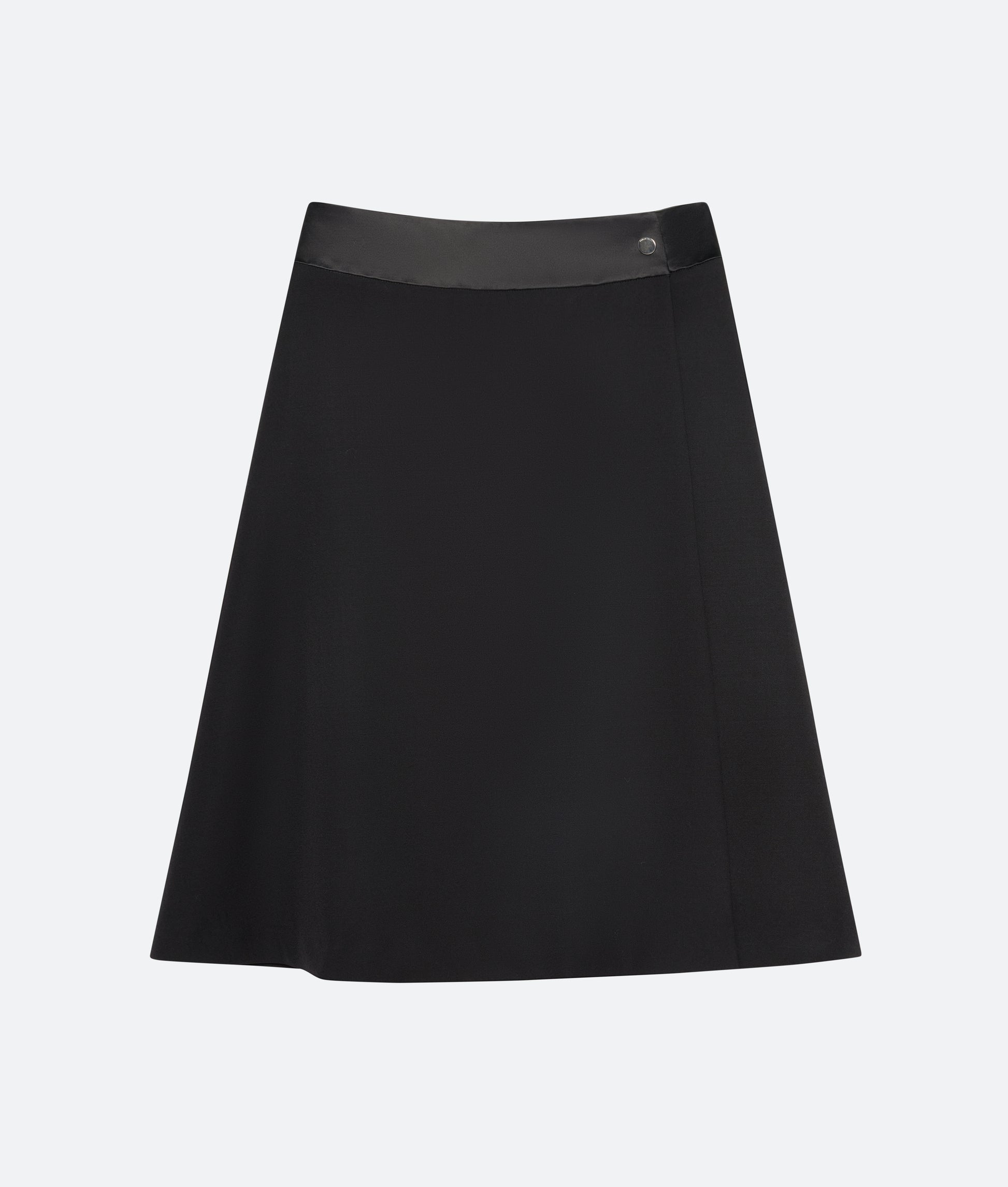 Wool Silk Satin Wrap Skirt