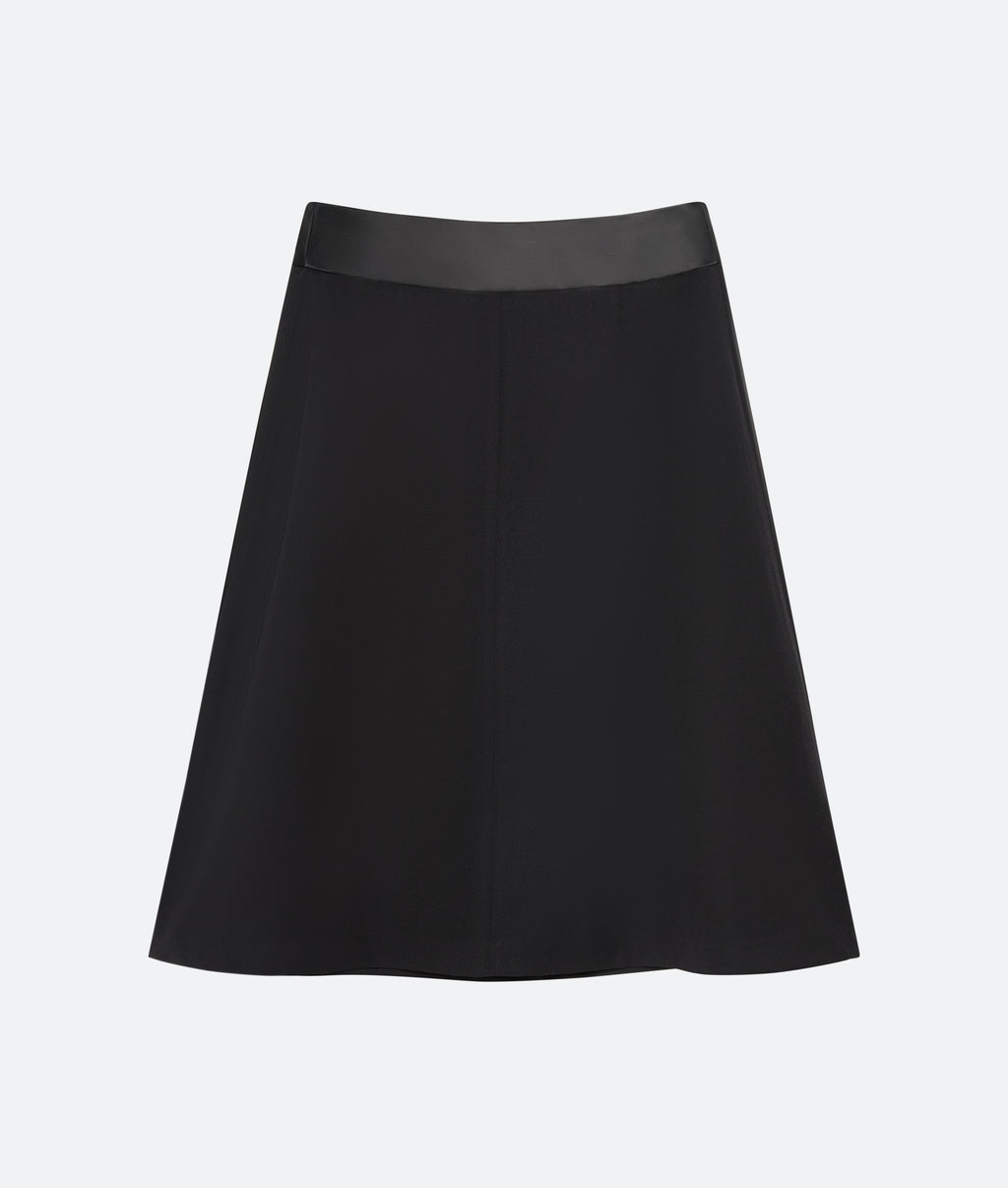 Wool Silk Satin Wrap Skirt
