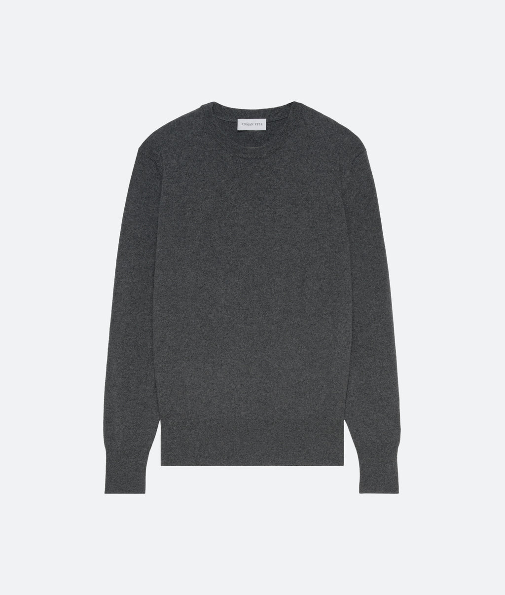 Cashmere Crew Sweater in Charcoal - packshot
