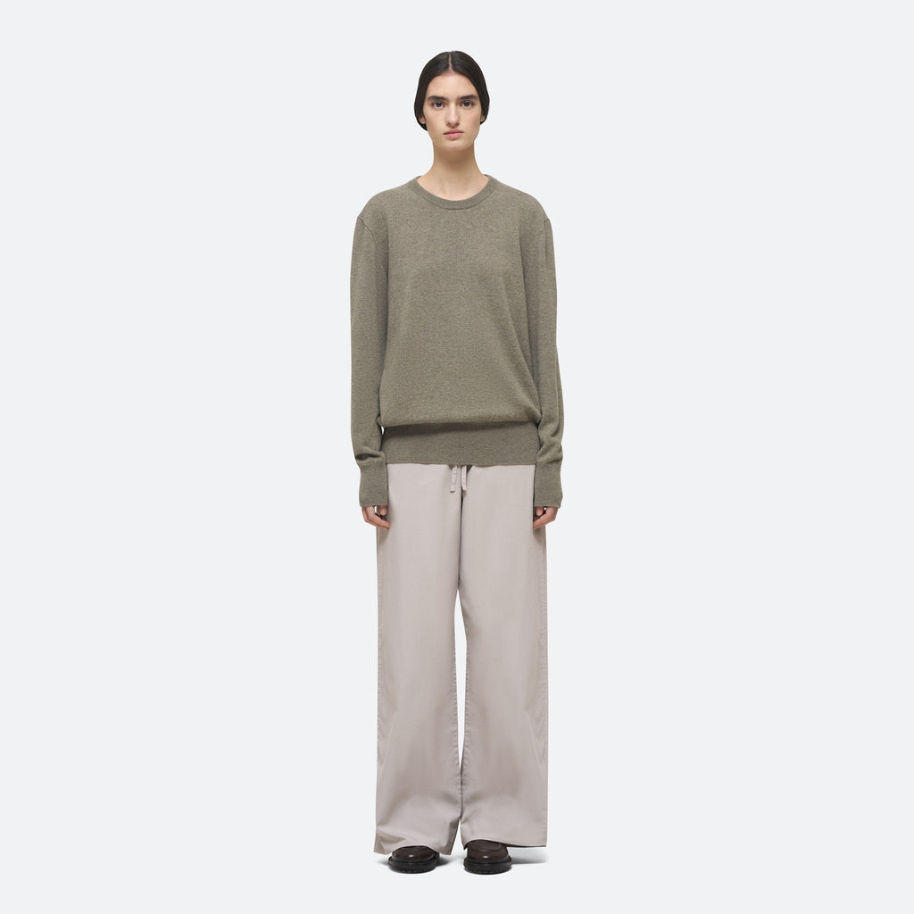 Cashmere Crew Sweater in Lichen on model