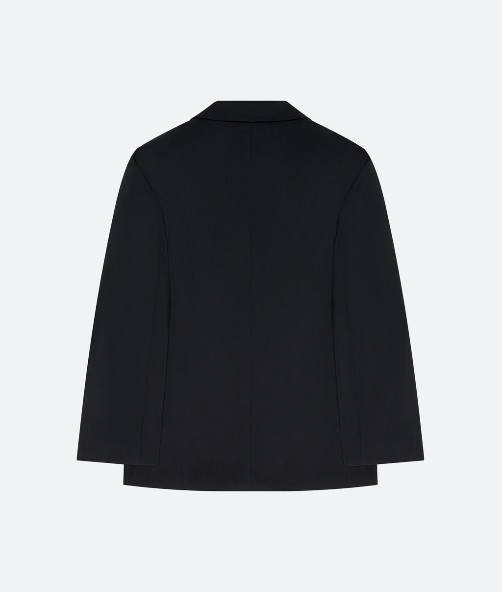Wool Single Breasted Jacket in Black - packshot back