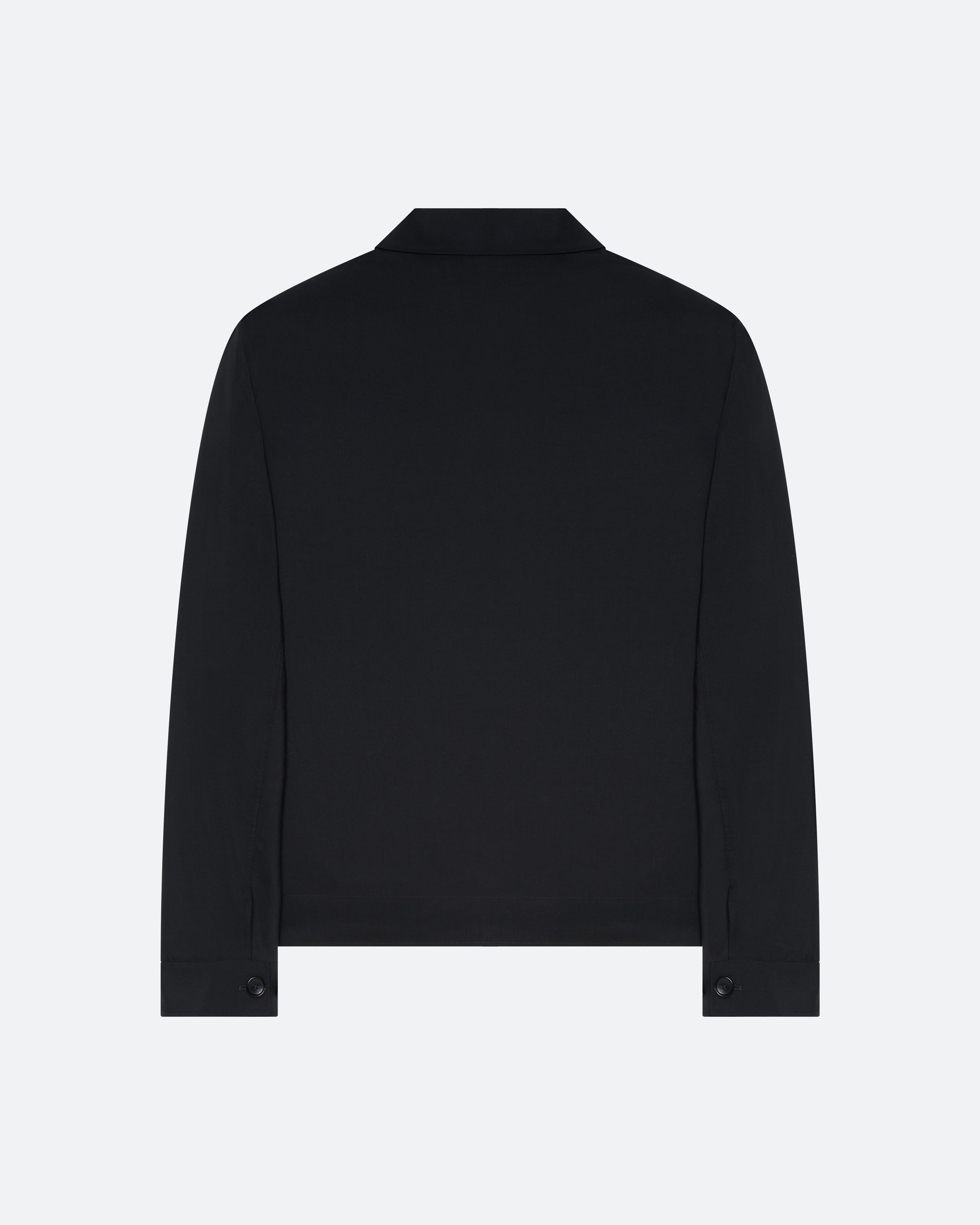 Wool Silk Jacket in Black Wool Silk - packshot back