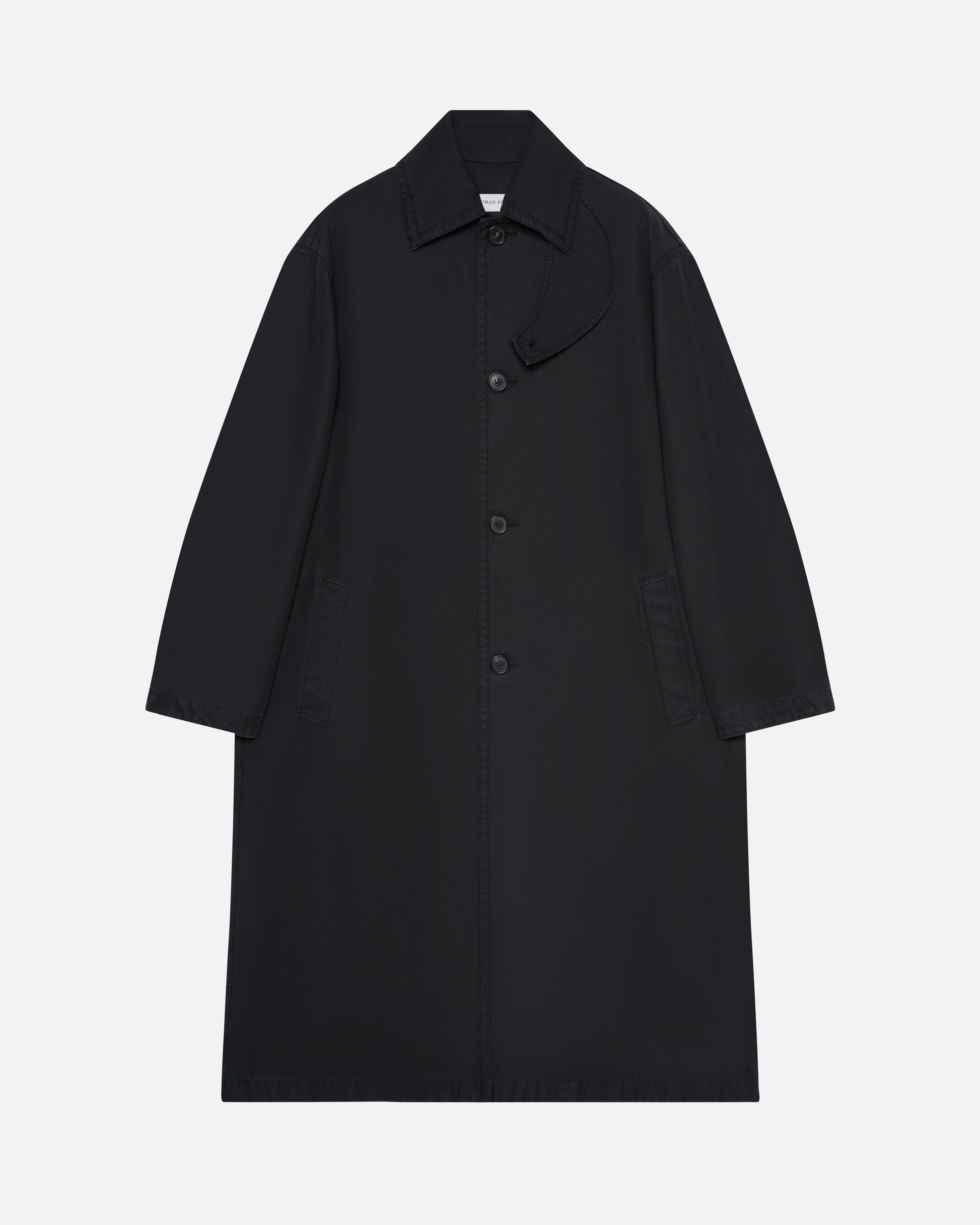 Twill Mac Coat in Black - packshot