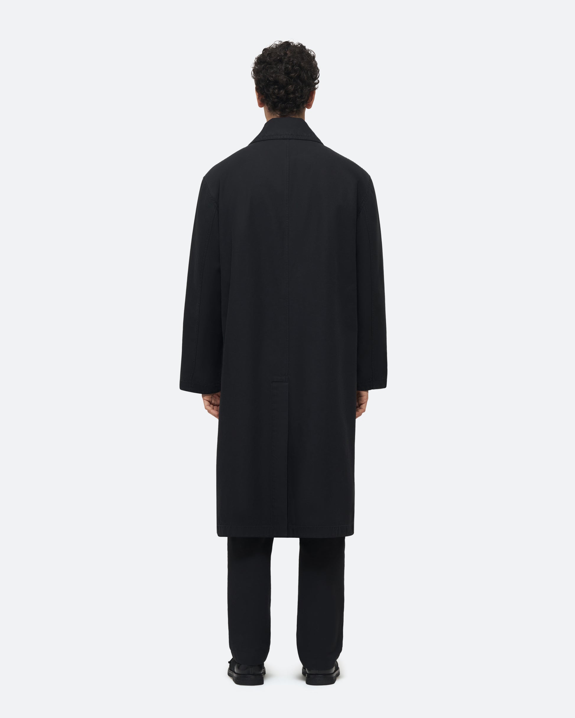 Twill Mac Coat in Black on model