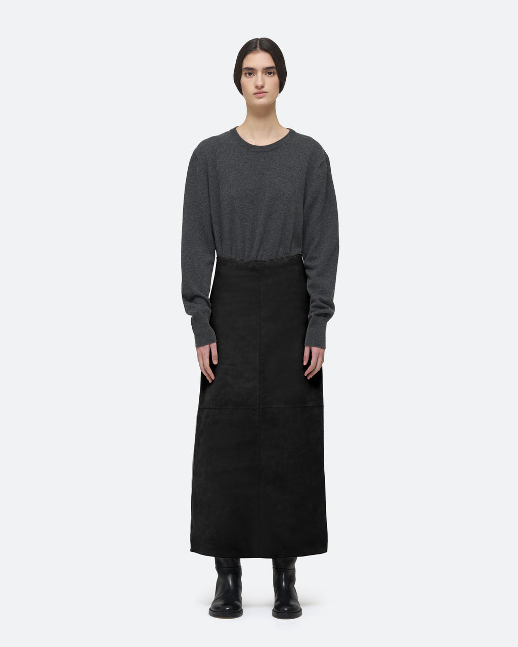 Suede Column Skirt