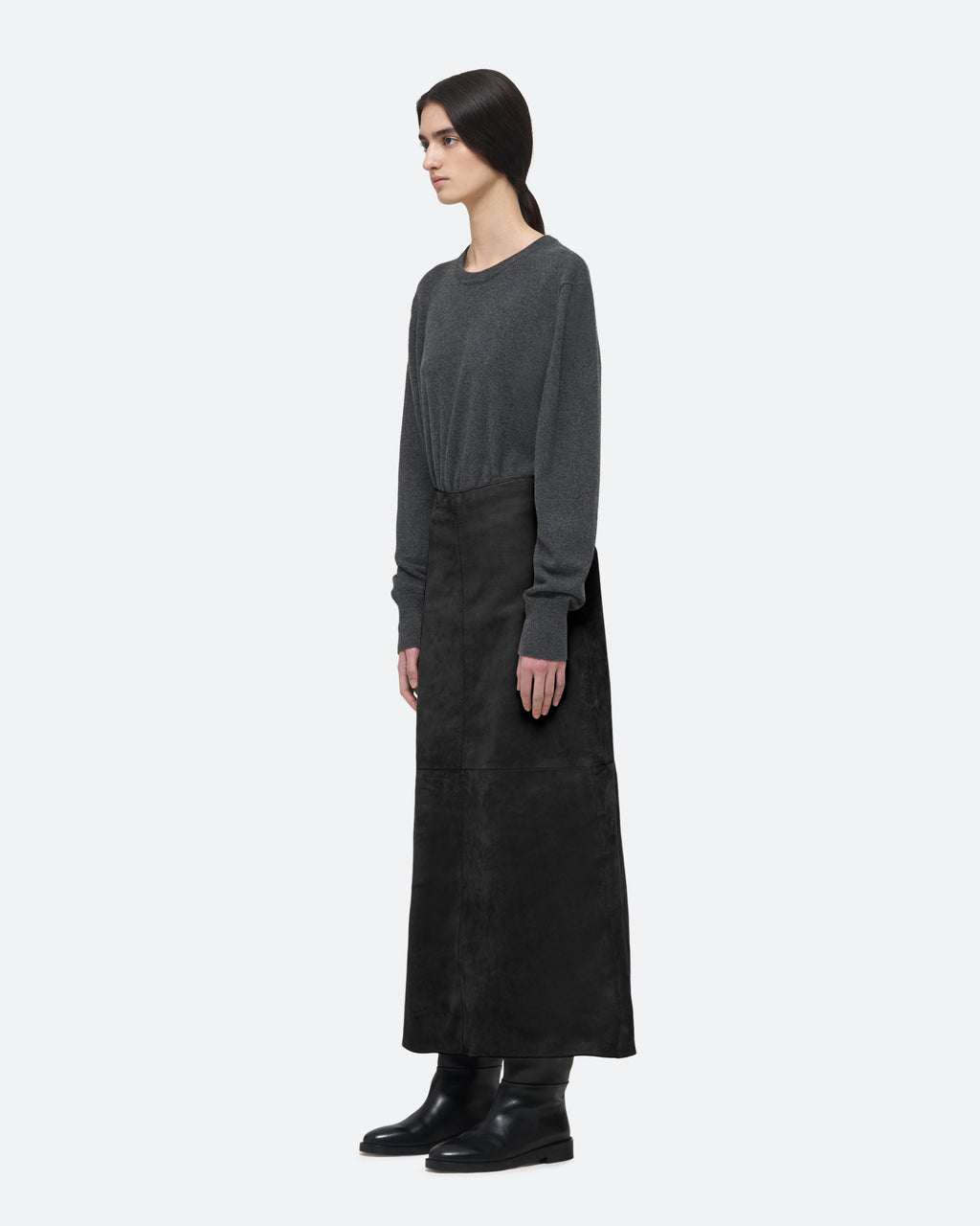 Suede Column Skirt