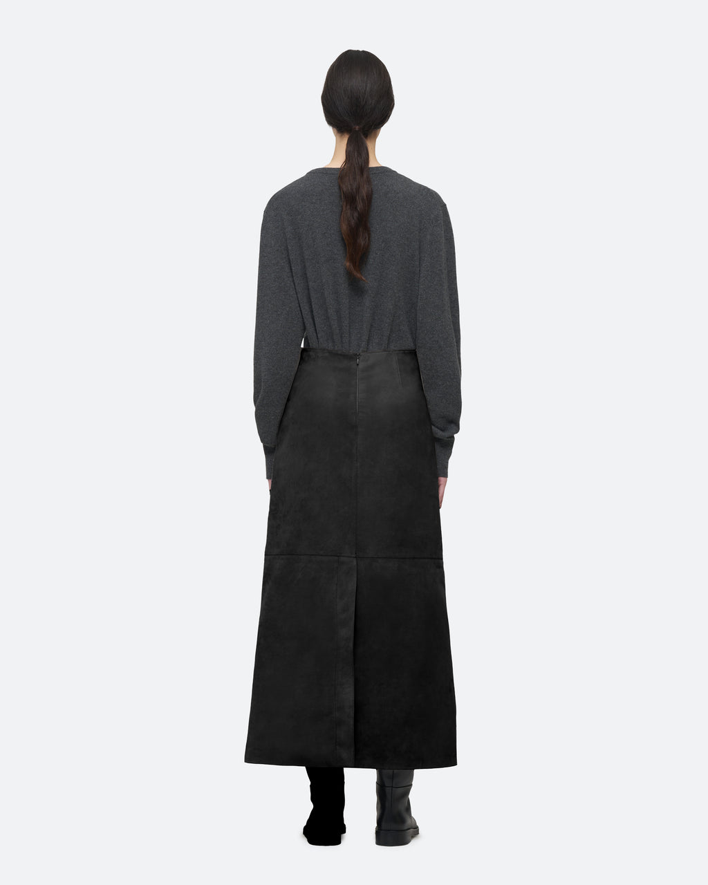 Suede Column Skirt