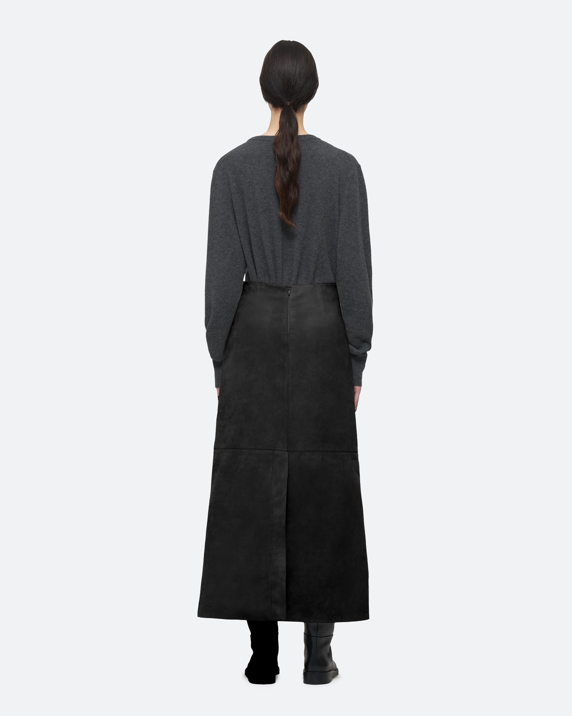 Suede Column Skirt