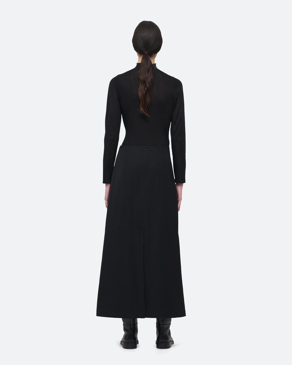 Wool Column Skirt on model