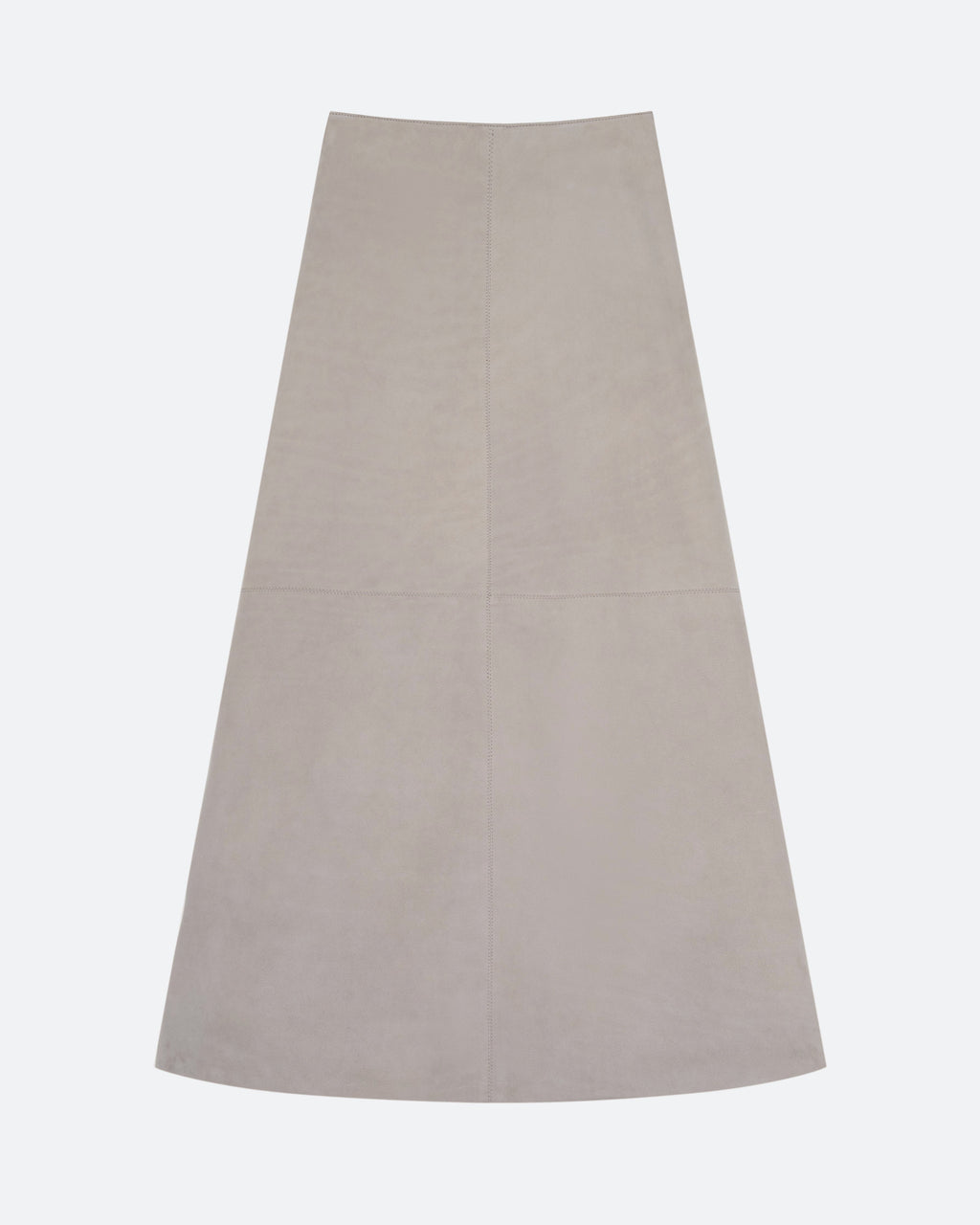 Column Skirt in Taupe Suede - packshot front