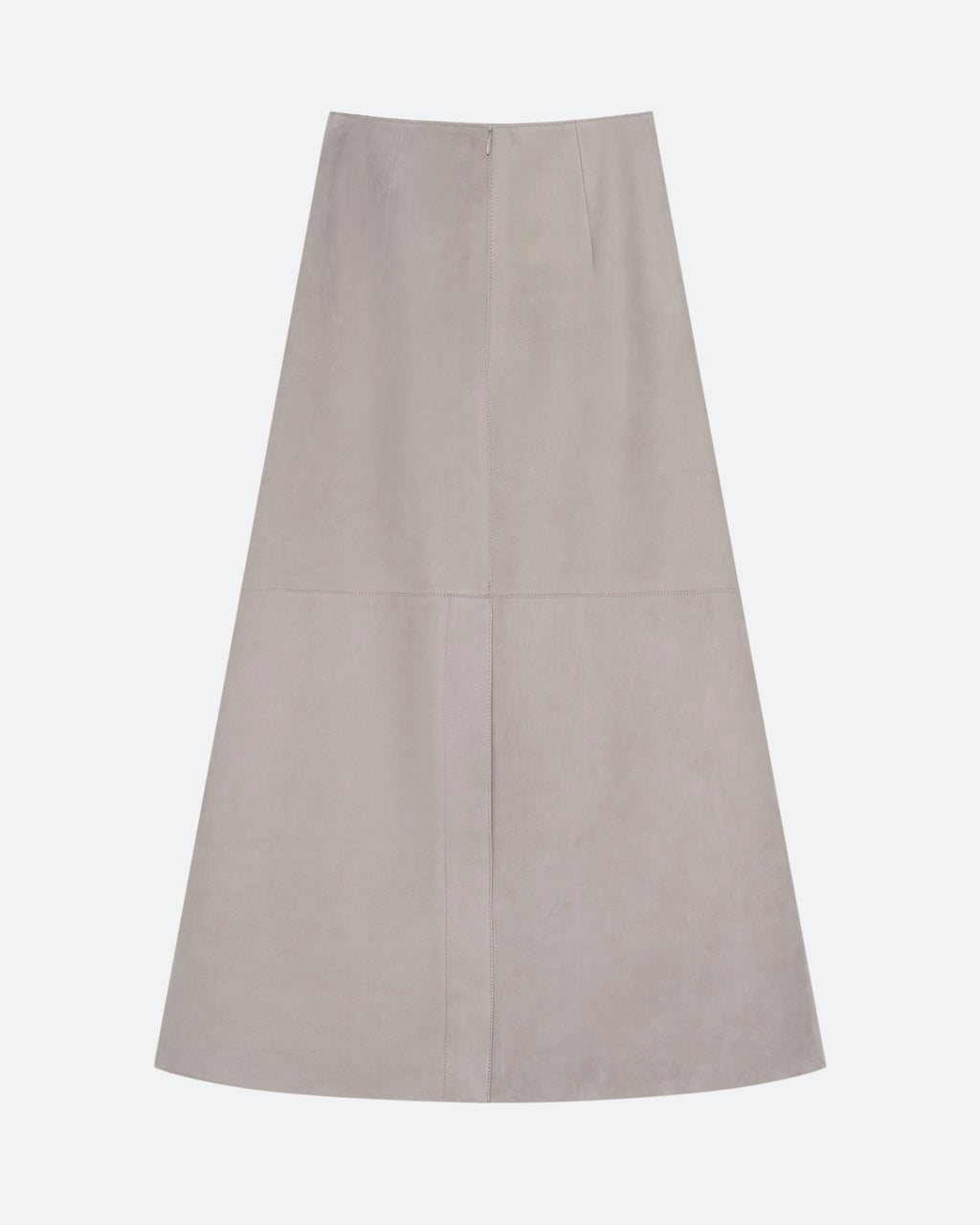 Column Skirt in Taupe Suede - packshot back