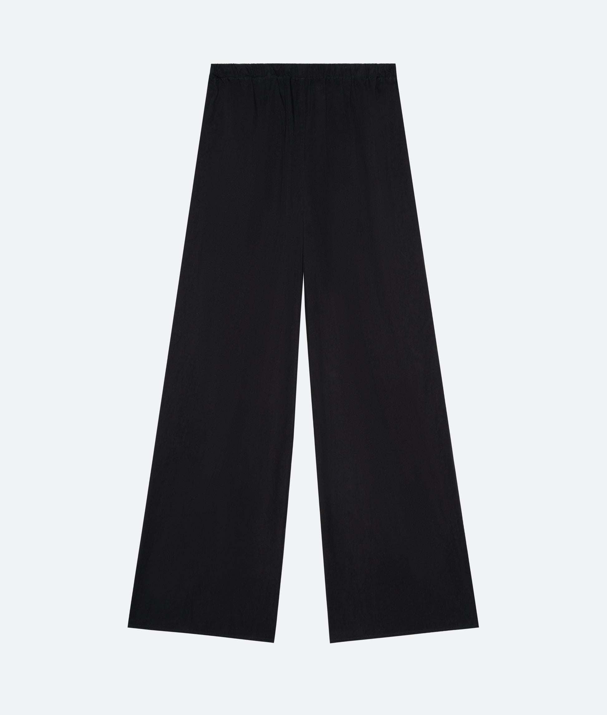 Cotton Silk Drawstring Trouser in Black - packshot back