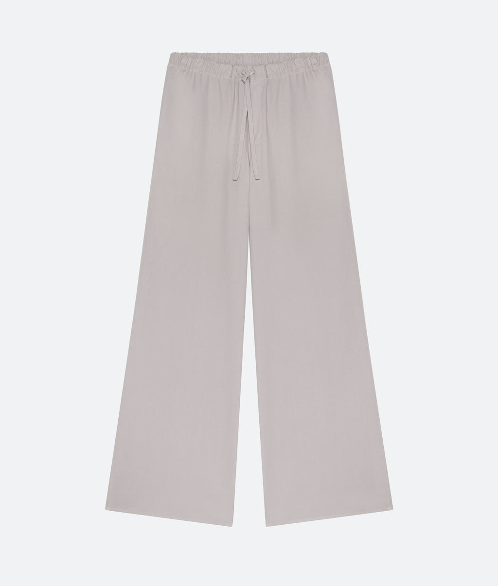 Cotton Silk Drawstring Trouser in String - packshot front