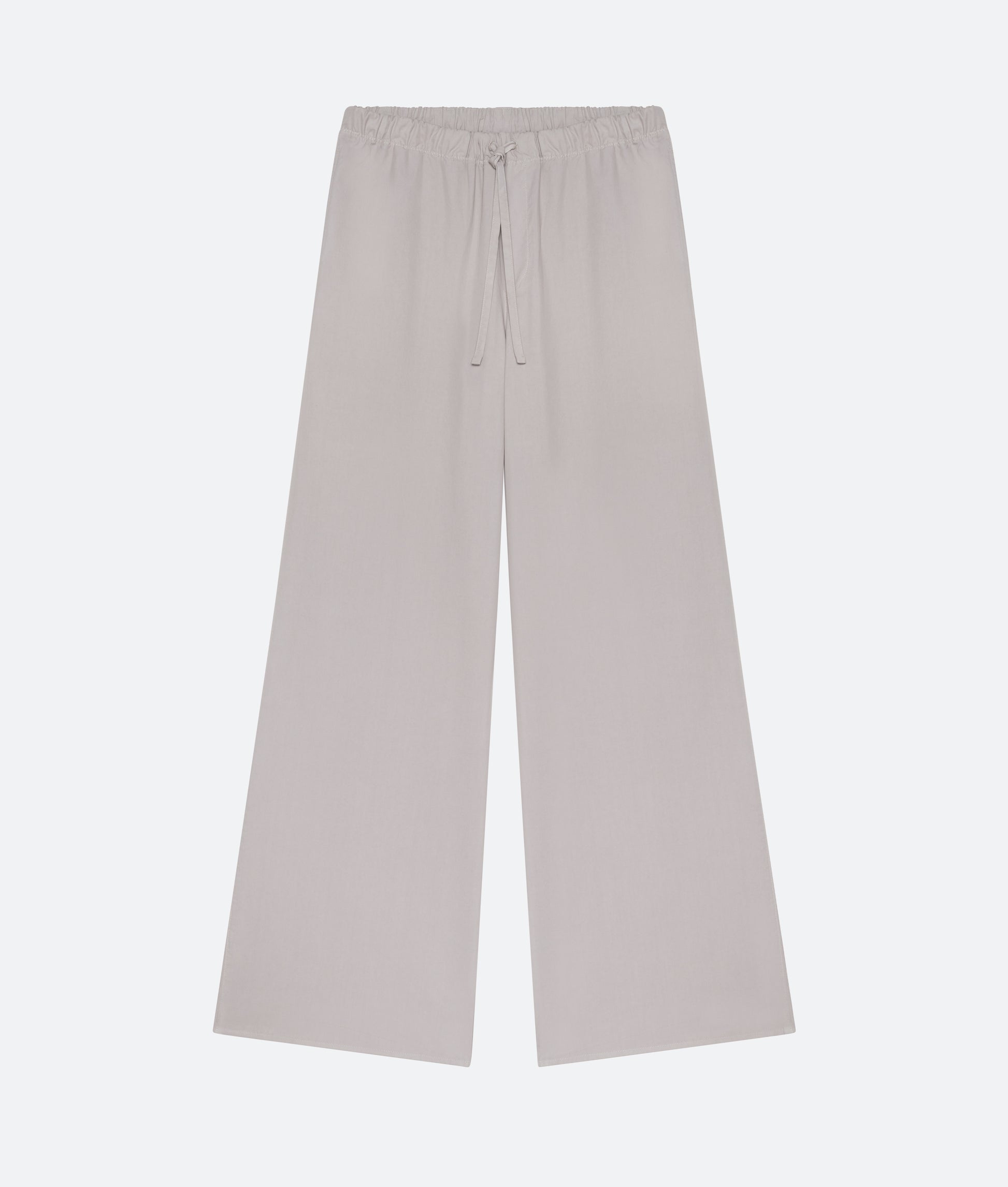 Cotton Silk Drawstring Trouser in String - packshot front