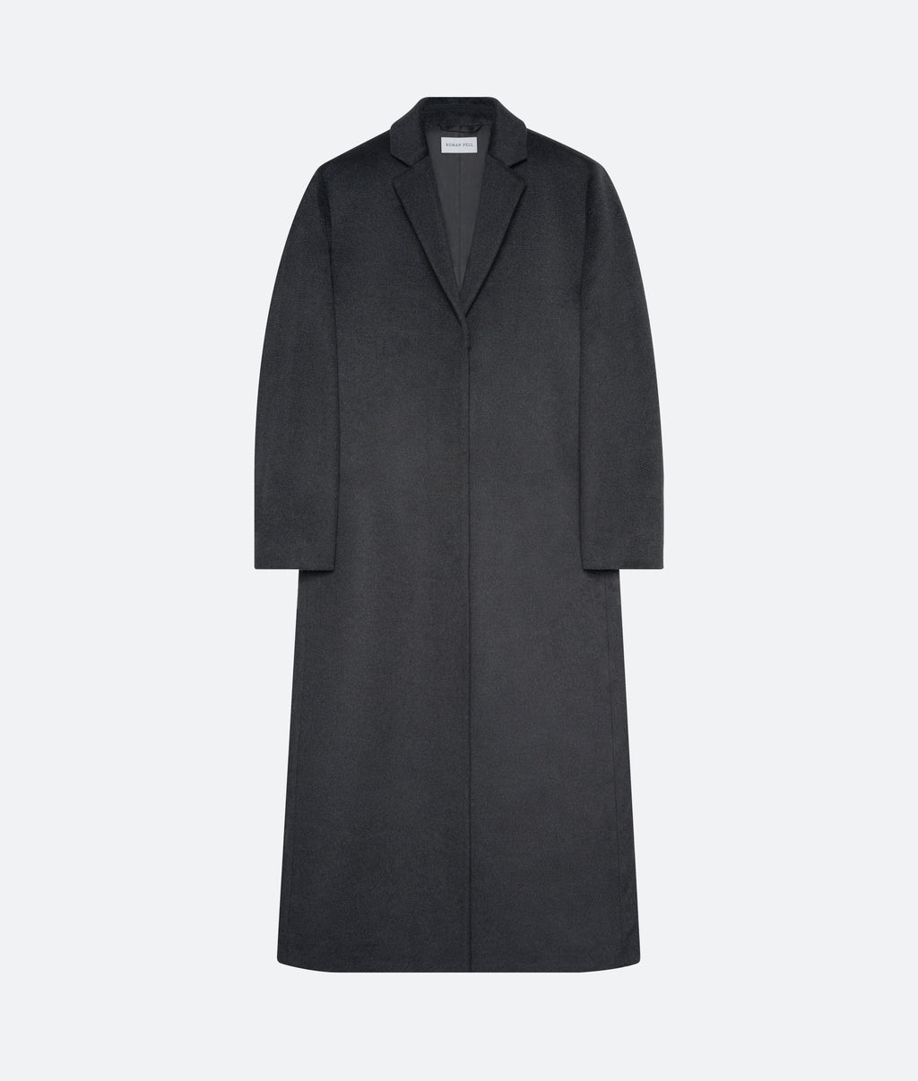 Wool Cashmere Long Coat in Lupo - packshot front