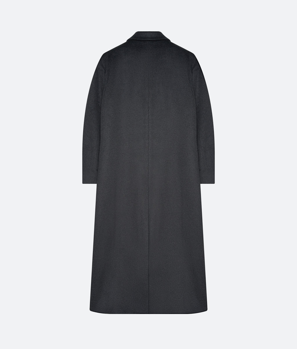 Wool Cashmere Long Coat in Lupo - packshot back