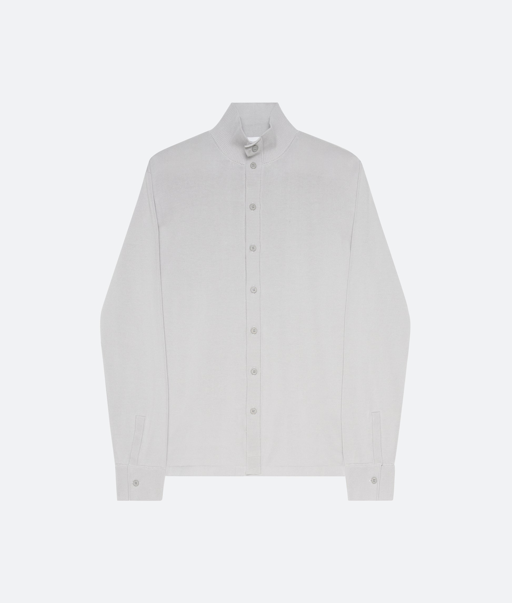 Cotton Knit Shirt in Dove - packshot front
