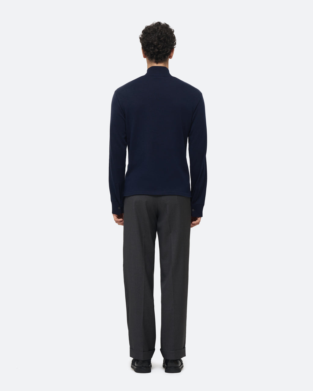Cotton Knit Shirt in Navy - view 6