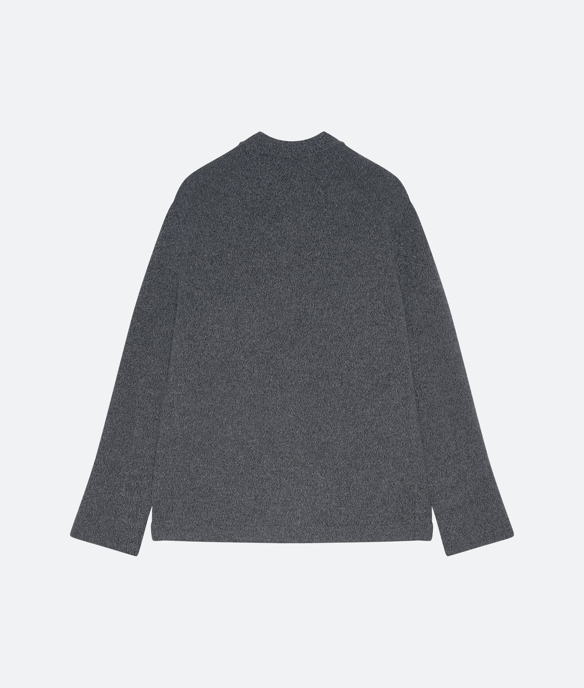 Wool Cashmere Knit Jacket in Charcoal - packshot back