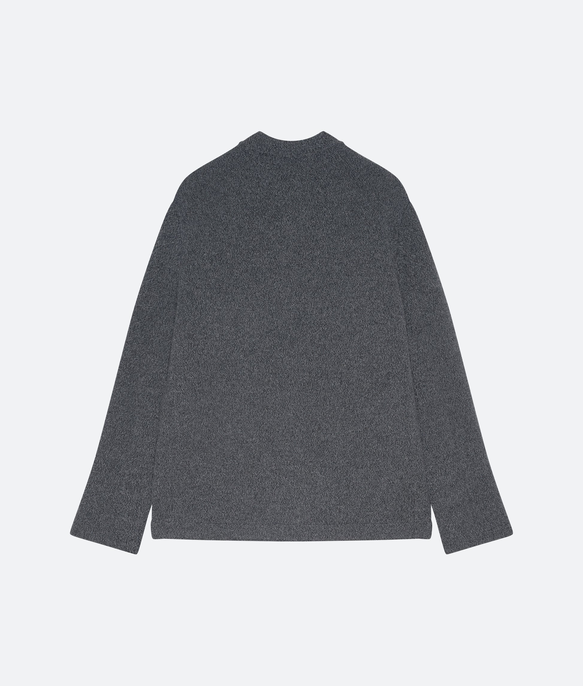 Wool Cashmere Knit Jacket in Charcoal - packshot back