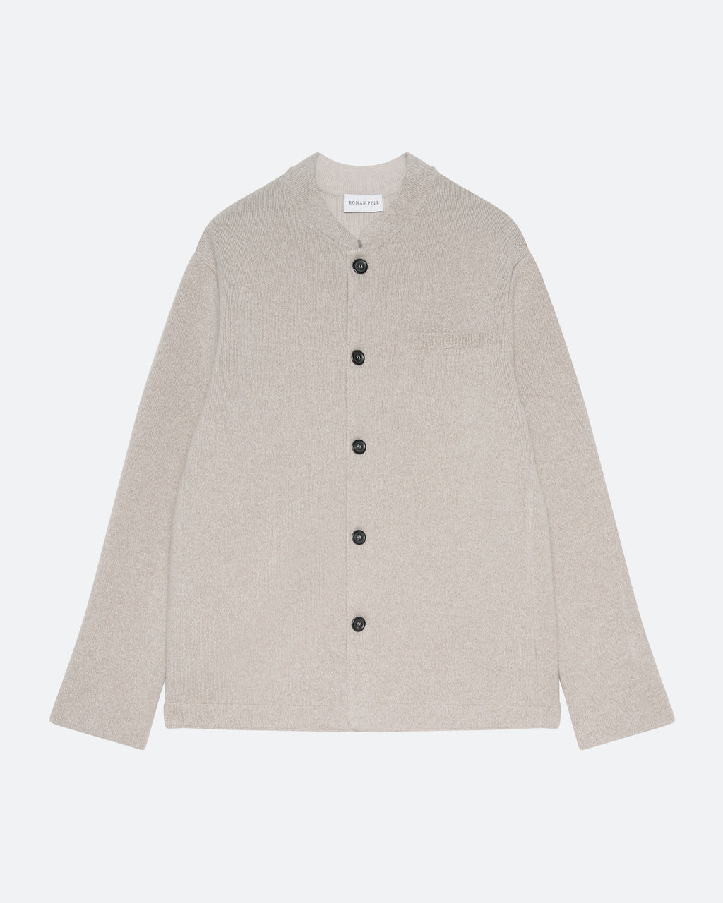 Wool Cashmere Knit Jacket in Birch - packshot front