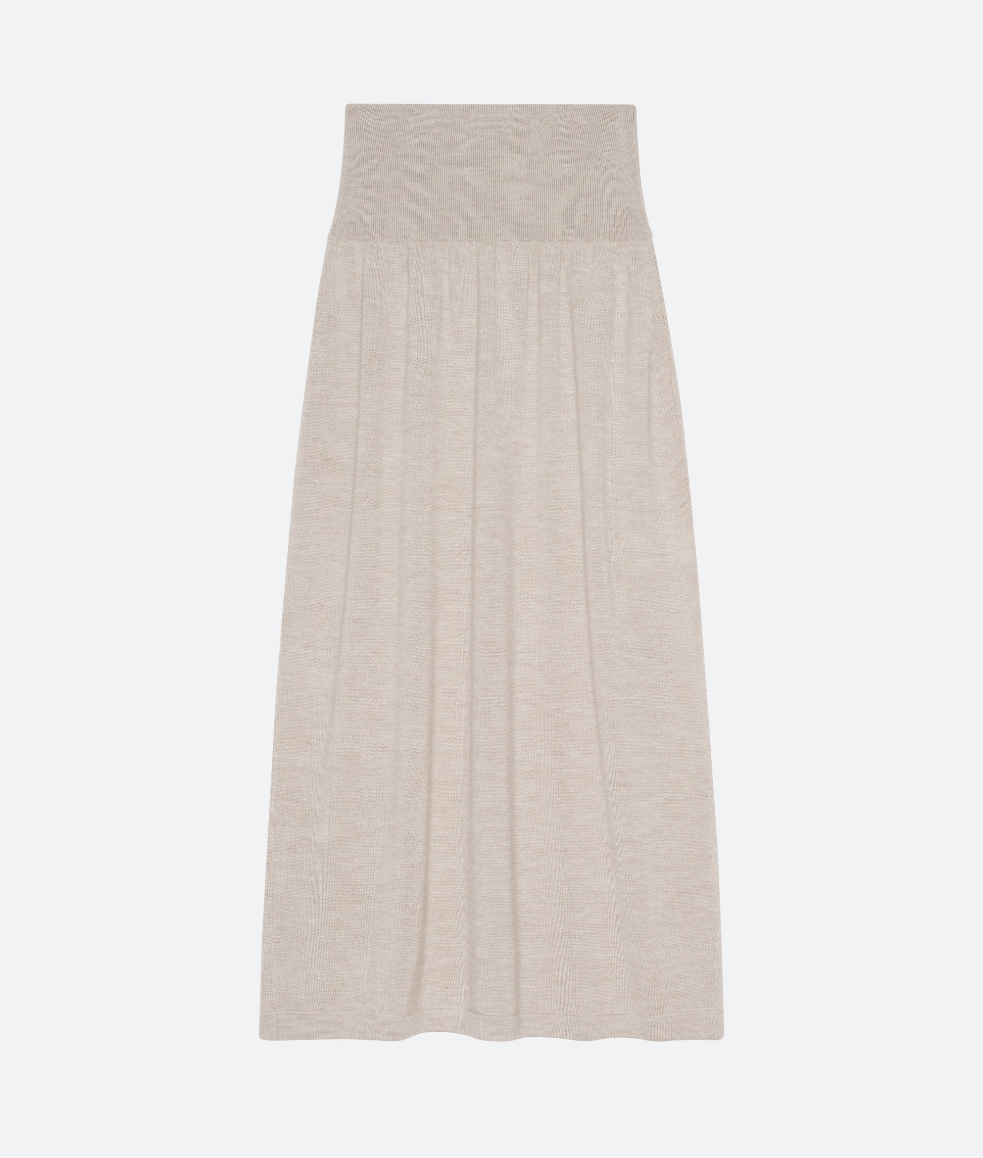 Cashmere Silk Knit Skirt in Beech - packshot front