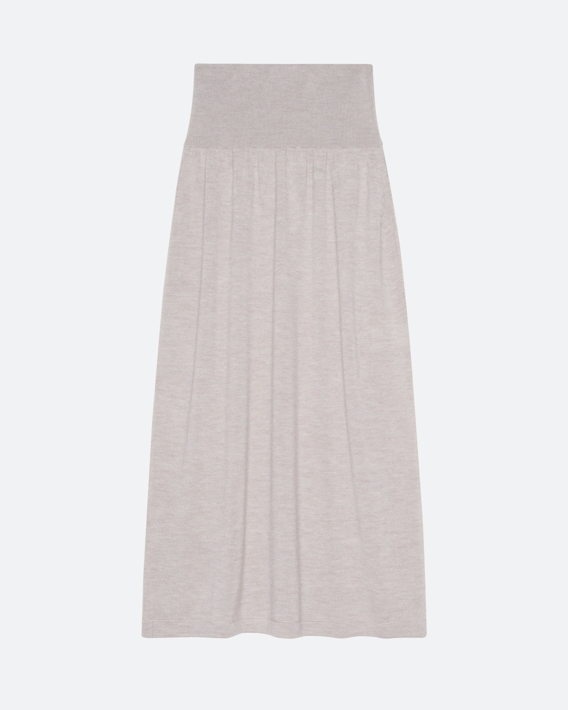 Cashmere Silk Knit Skirt in Beech - packshot front