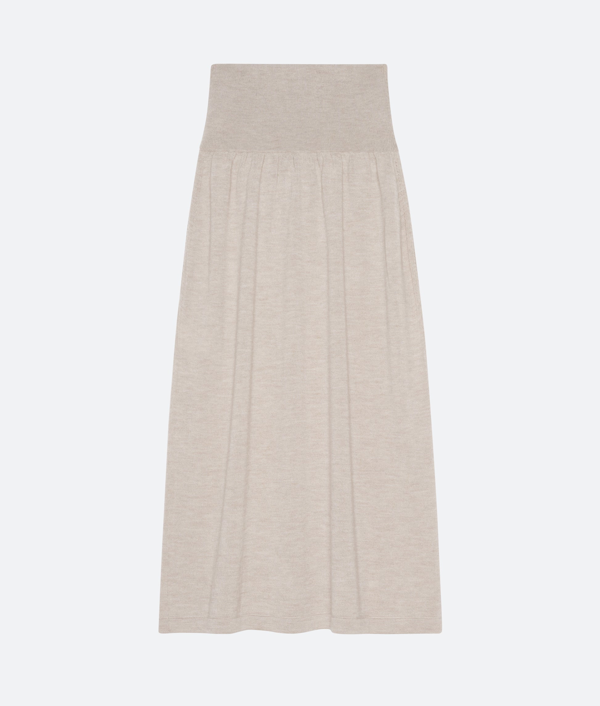 Cashmere Silk Knit Skirt in Beech - packshot back