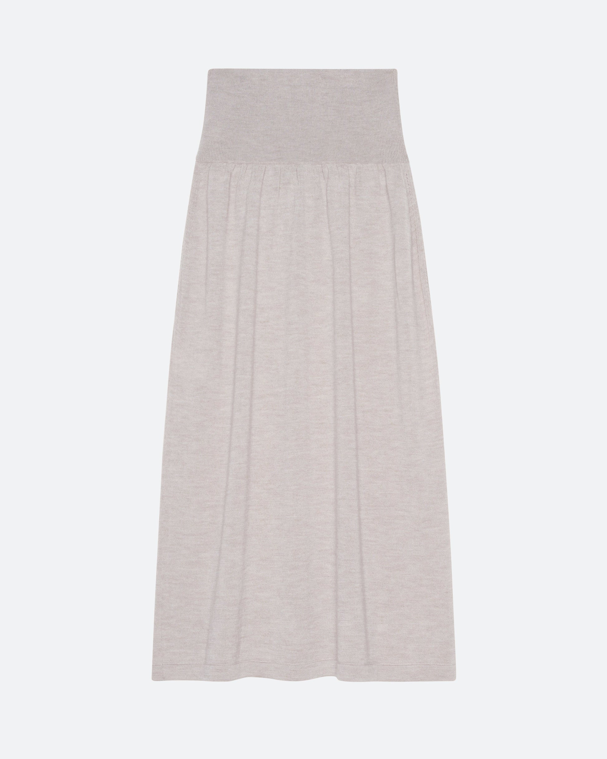 Cashmere Silk Knit Skirt in Beech - packshot back