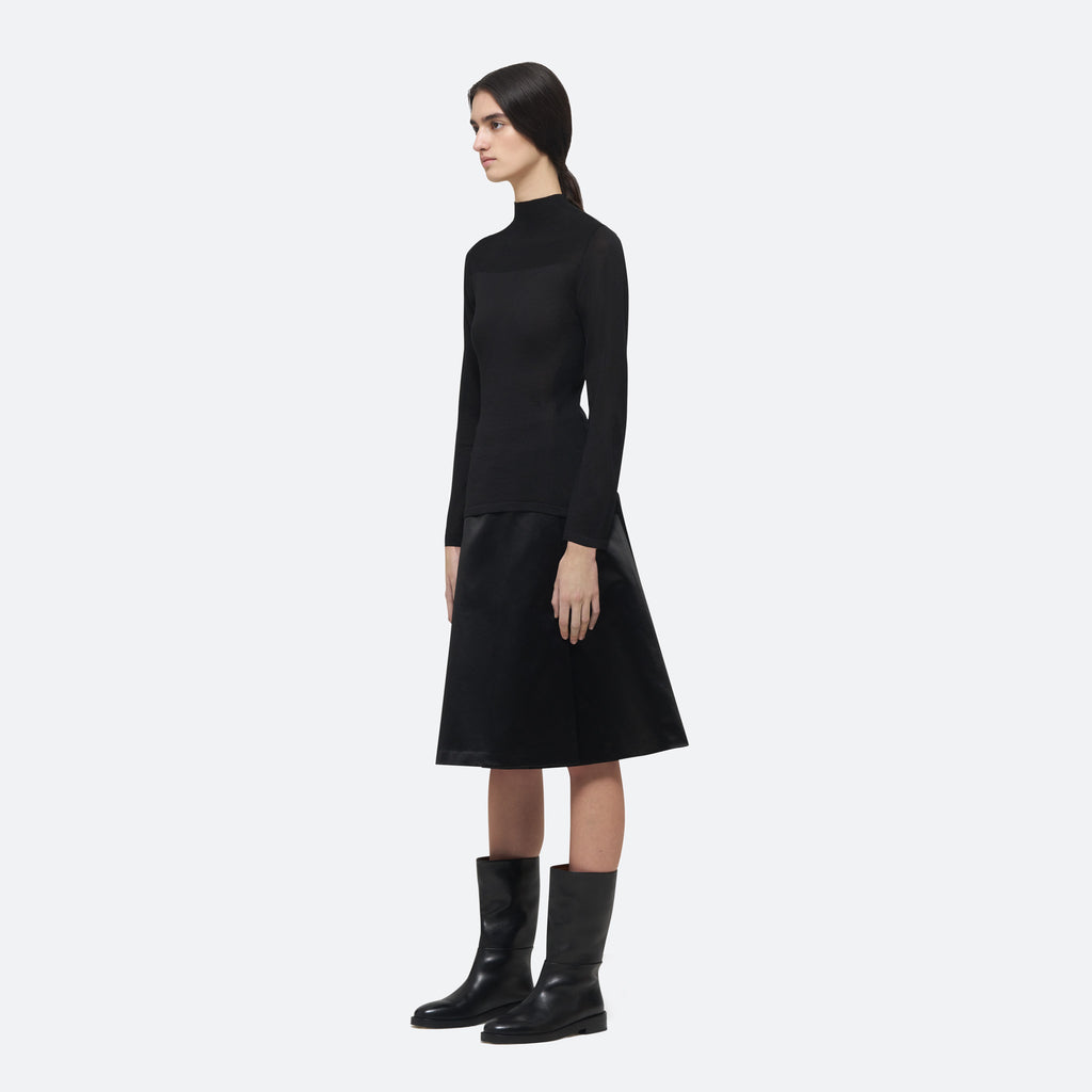 Silk Knit Top in Black - view 2