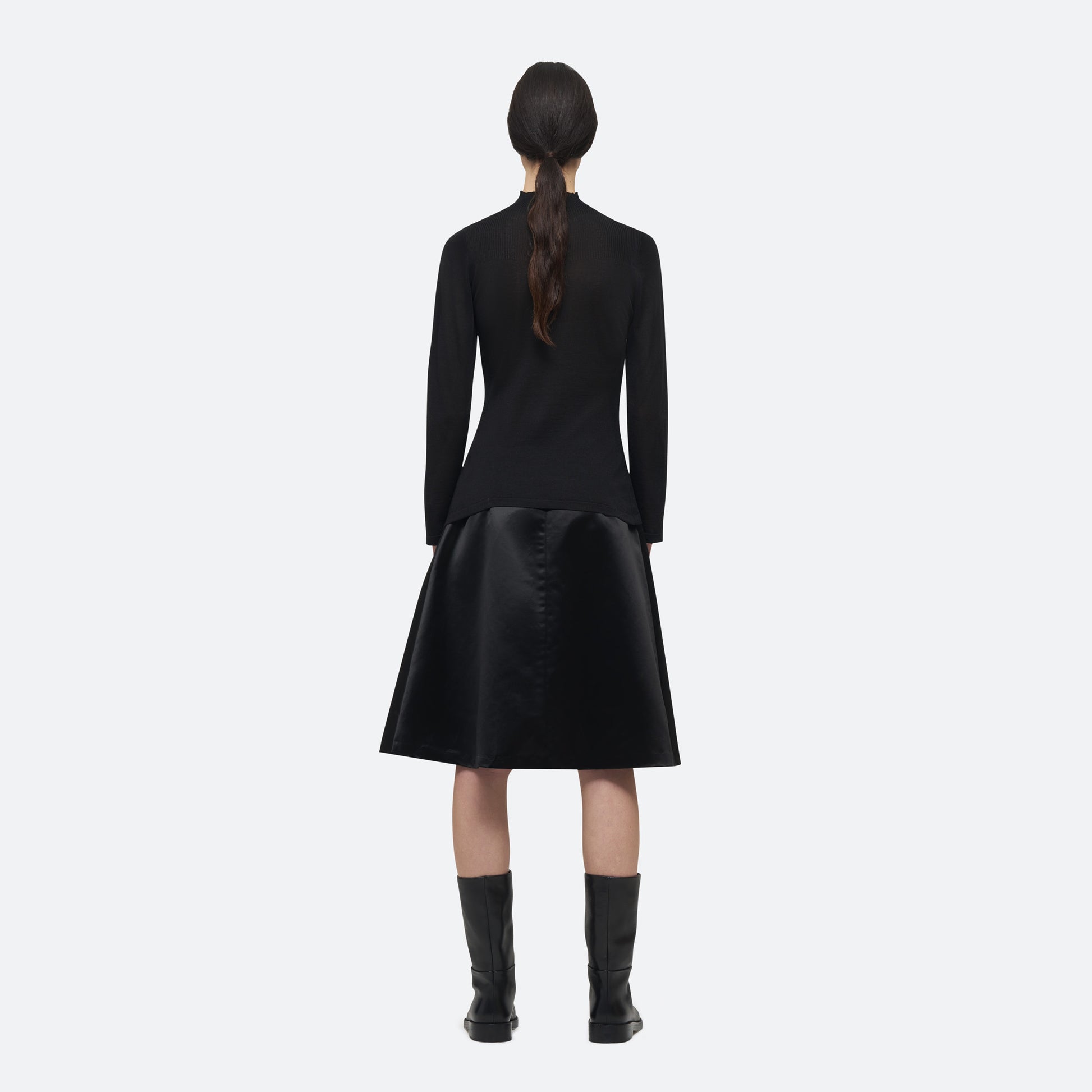 Silk Knit Top in Black - view 3